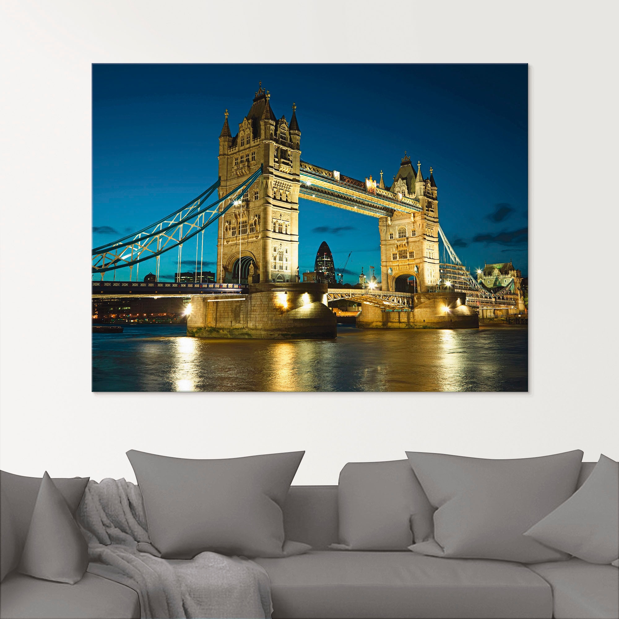Artland Glasbild »Tower Bridge Abenddämmerung London« Brücken 1 Stk. tlg. in verschiedenen Grössen