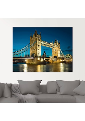 Artland Glasbild »Tower Bridge Abenddämmerung London«, Brücken, (1 St.) kaufen