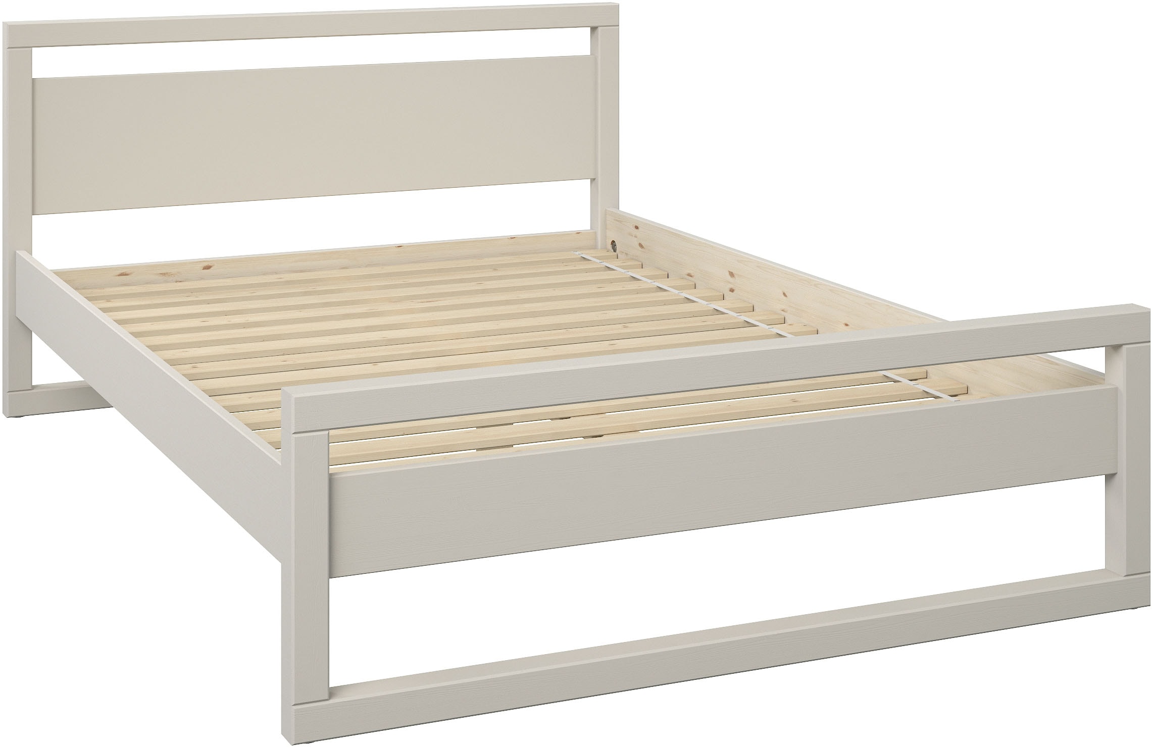 GOODproduct Massivholzbett »Wellow , Kaschmir-Beige-Beige, Kiefer, inklusive Lattenrost« Liegefläche 140x200 cm,  nordisch-modern, bis 180 kg belastbar, FSC® & Made in Europe