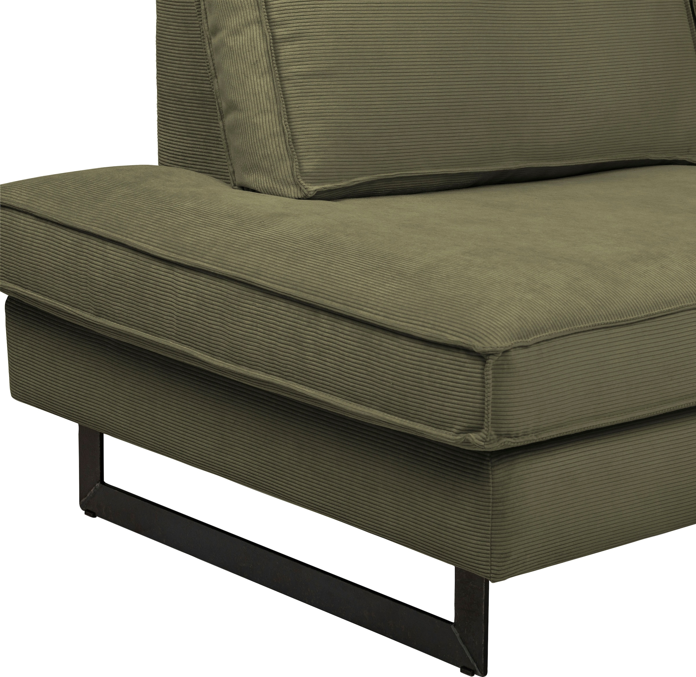 Places of Style Wohnlandschaft »Pinto, 350 cm, U-Form, XXL, mit Ottomanen«, Cord, Feincord, Luxus-Microfaser Leder und Chenille