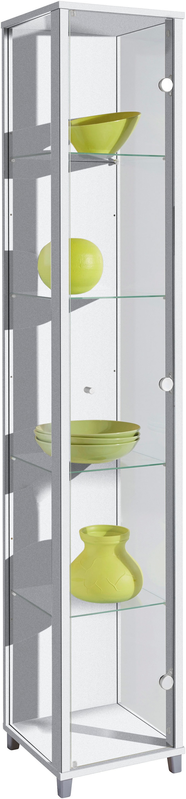 Image of fif möbel Vitrine "OPTIMA Höhe ca. 172 cm" Standvitrine/Glasvitrine 1x Glastür,perfekt für Sammler,Sammlervitrine