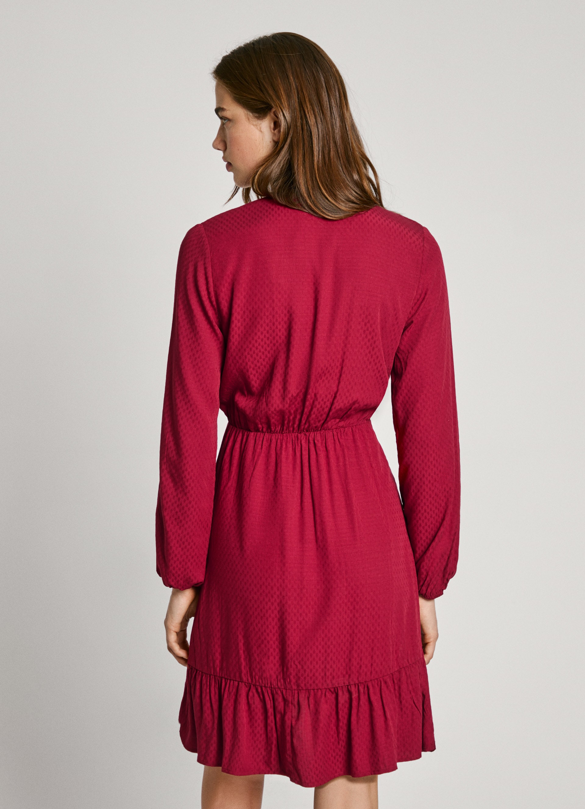 Pepe Jeans A-Linien-Kleid »KENDALL«, mit Volants und langen Ärmeln