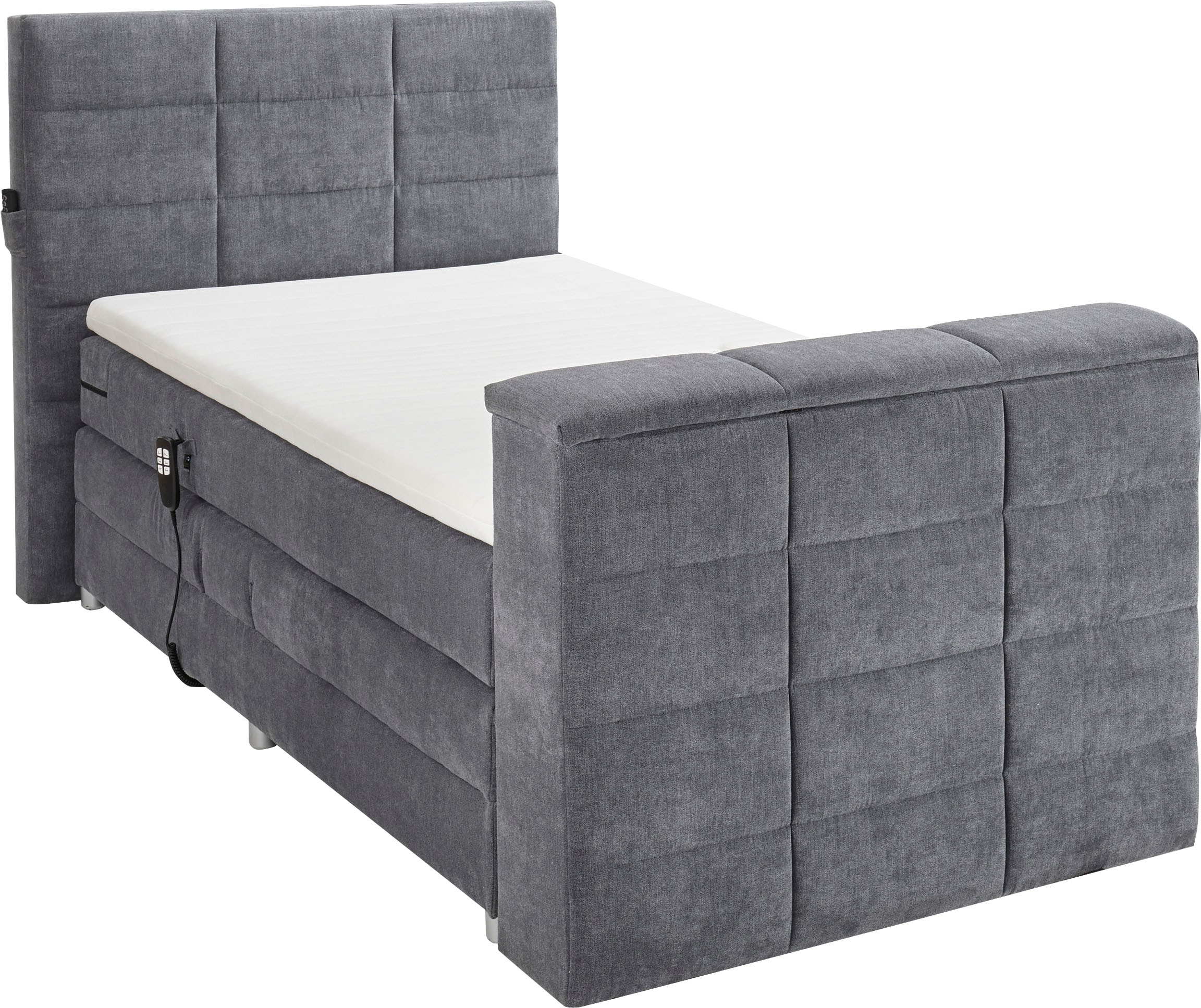 ED EXCITING DESIGN Boxspringbett »Denver« inkl. Motor, Topper und motorisierter TV-Halterung bis 40 Zoll