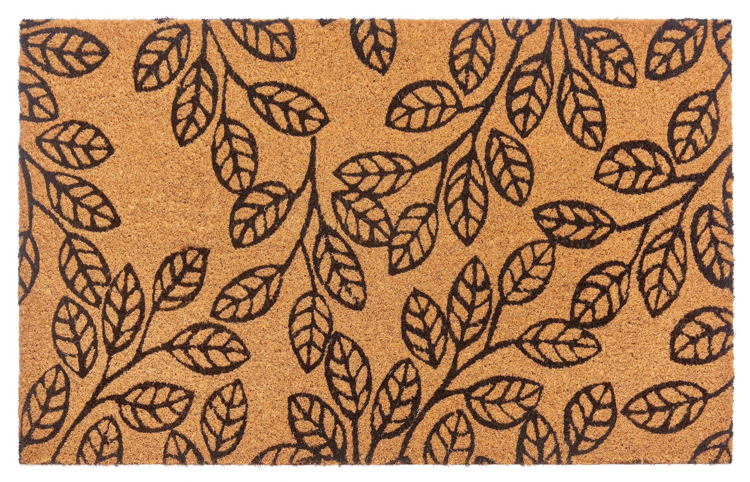 Image of HANSE Home Fussmatte "Leafs, Türmatte" rechteckig 15 mm Höhe Kokos, Schmutzfangmatte, Outdoor, Rutschfest, Innen, Kokosmatte, Flur