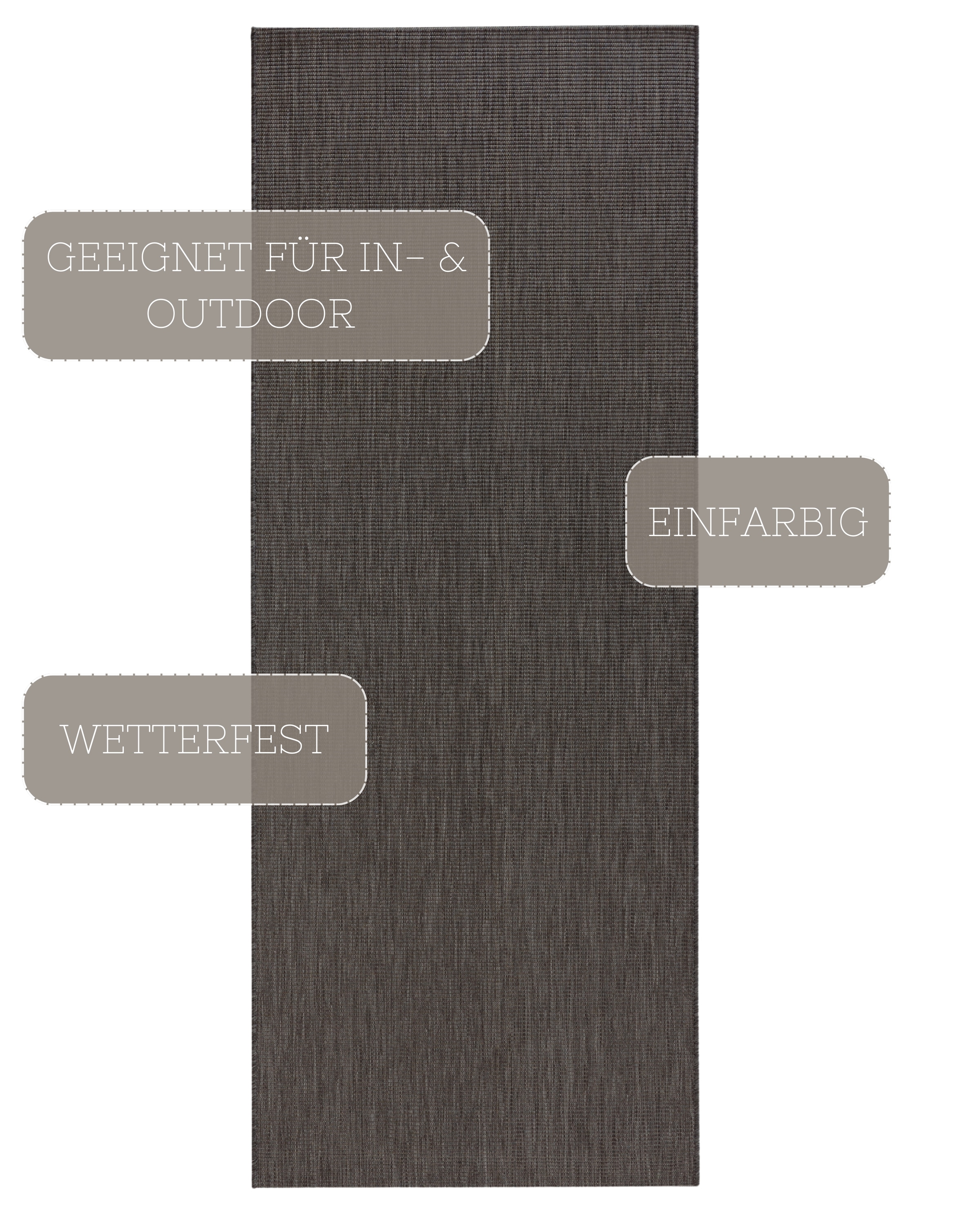 NORTHRUGS Teppich »Match«, rechteckig, 8 mm Höhe, In-& Outdoor, Kurzflor, Läufer, Modern, Unifarben, Wohnzimmer, Balkon