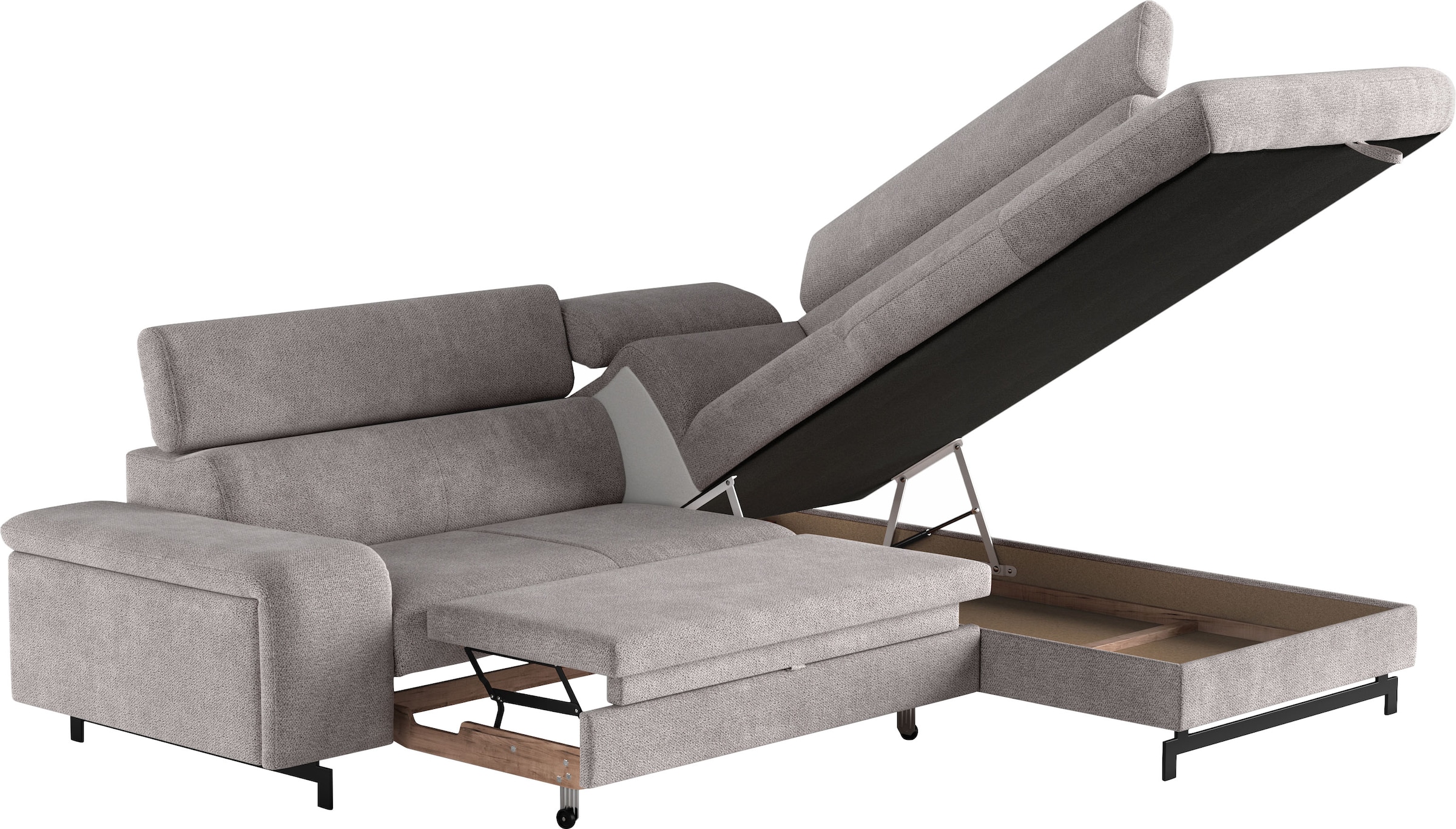 COTTA Ecksofa »Emma L-Form«, mit Kopfteilverstellung, wahlweise mit Bettfunktion & Bettkasten