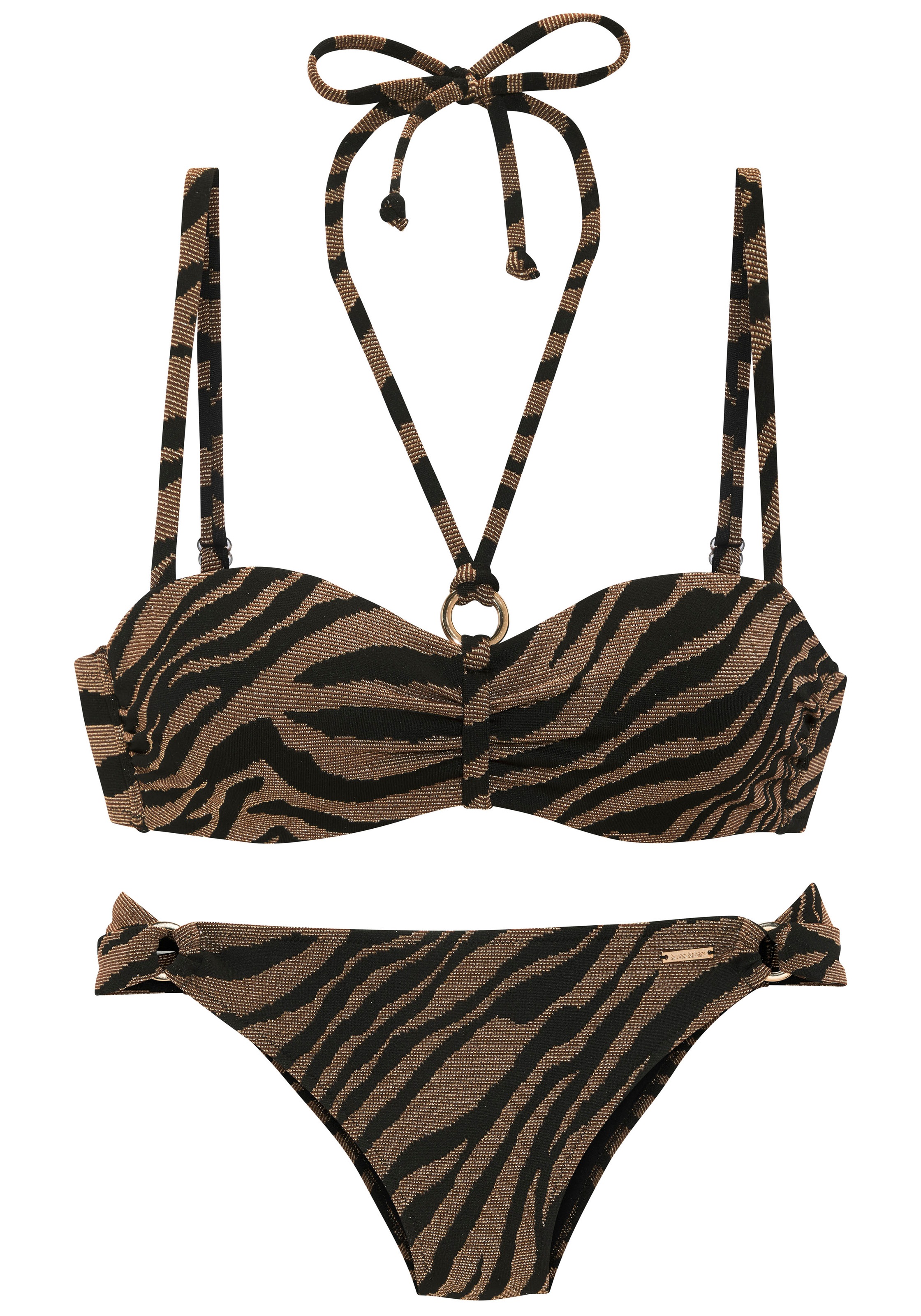 Bruno Banani Bügel-Bandeau-Bikini, in zweifarbiger Animal-Optik