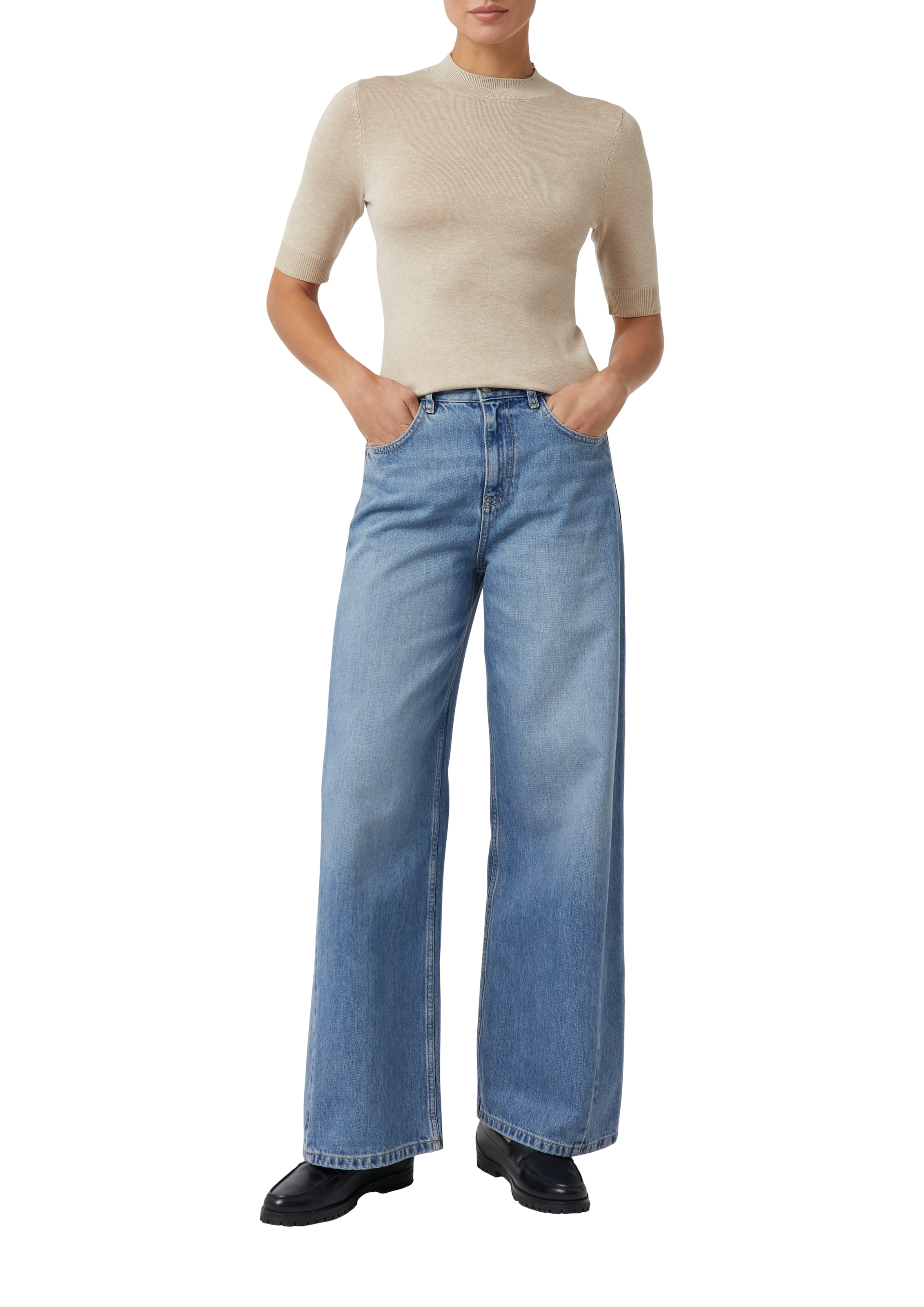 Comma Pull en tricot halbarm, mit Stehkragen