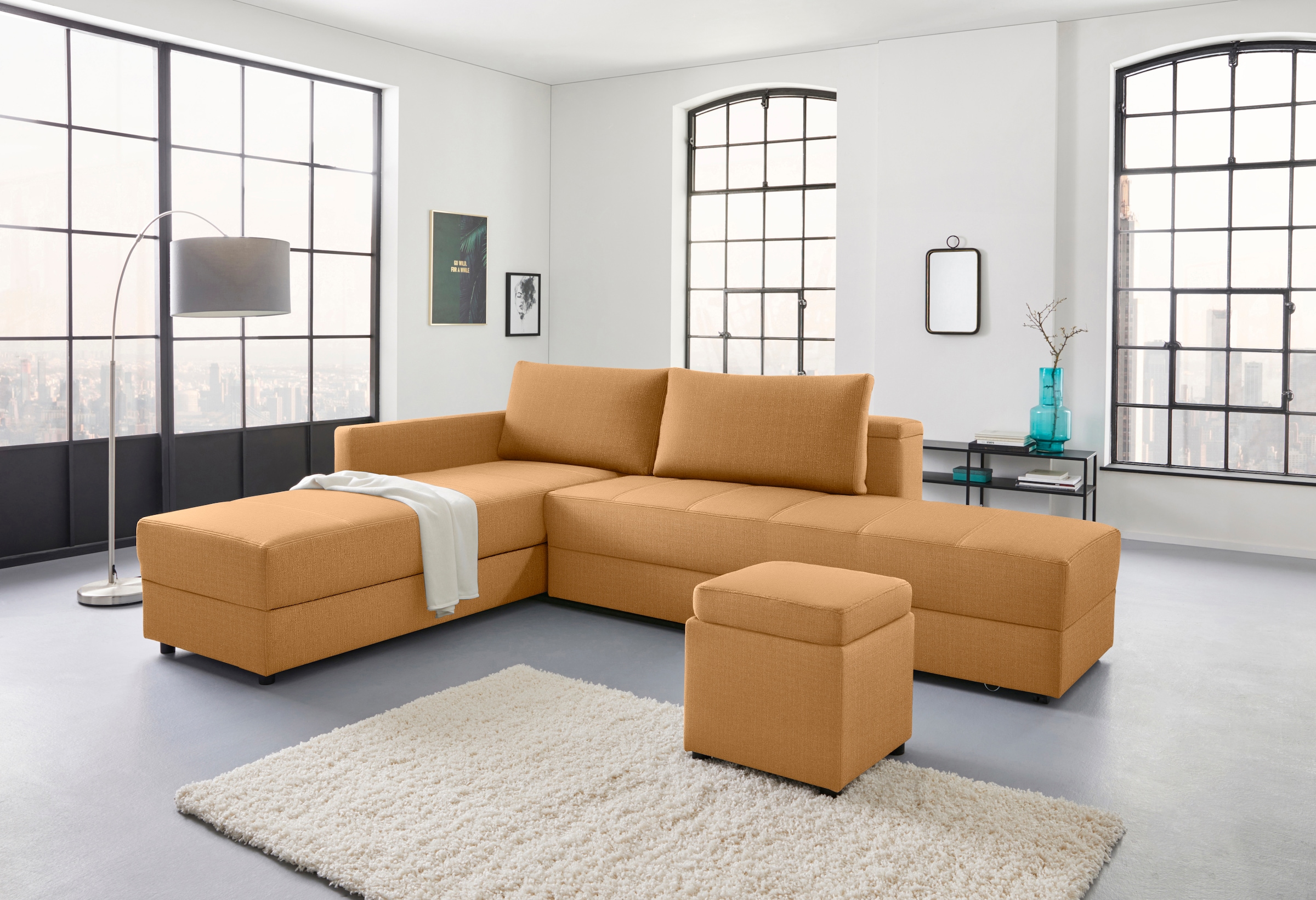 LOOKS by Wolfgang Joop Canapé d'angle »LooksIII L-Form« durch Drehfunktion zum Bett wandelbar, inklusive Staufach