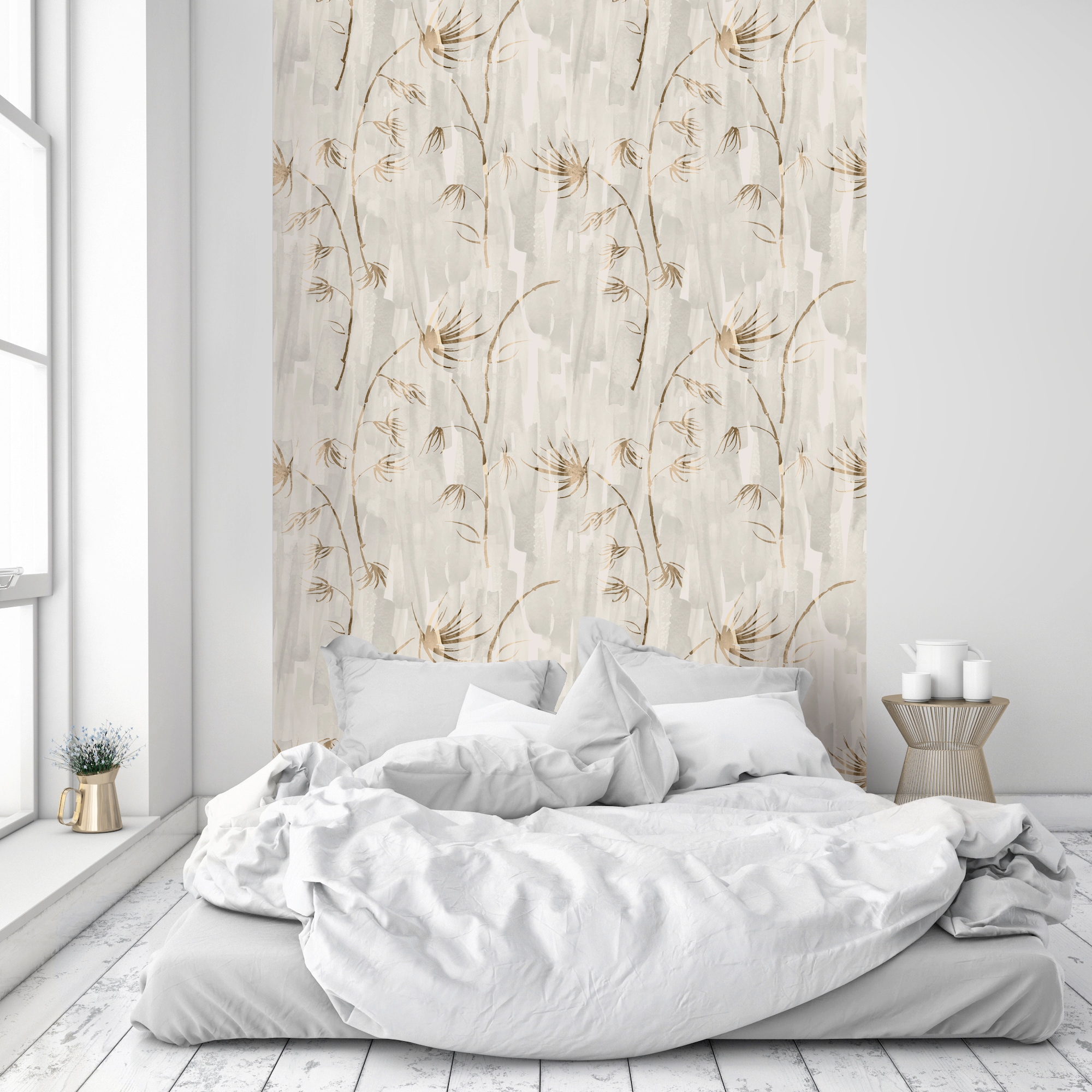 queence Papier peint vinyle »Kalila« Motif | botanique | floral | imprimé | naturellement | à motifs 90x250cm, selbstklebend, kinderleichte Anbringung, , Sticker