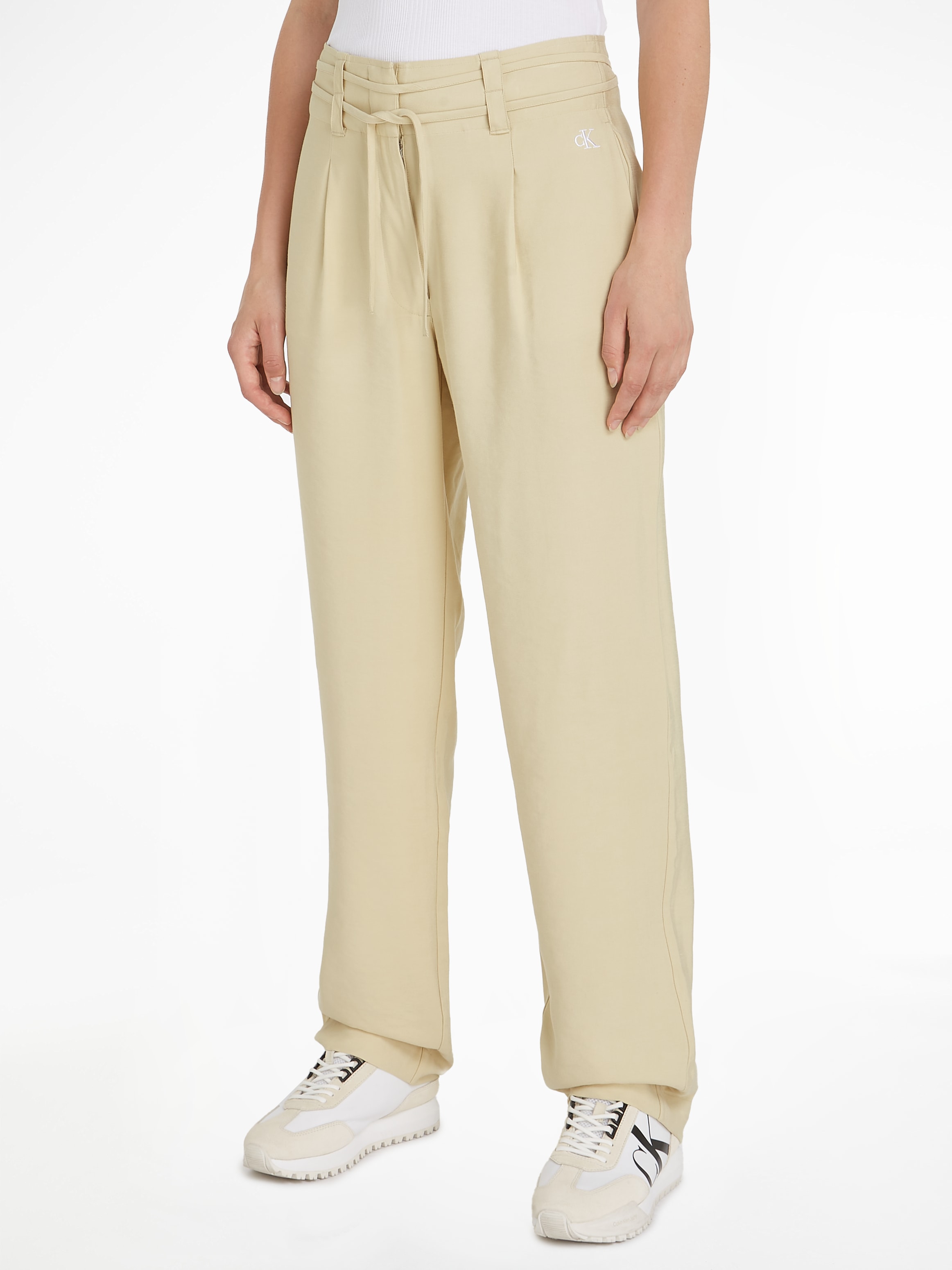 Calvin Klein Jeans Webhose »WAIST TIES TAPERED TWILL PANT«, mit Logomarkenlabel
