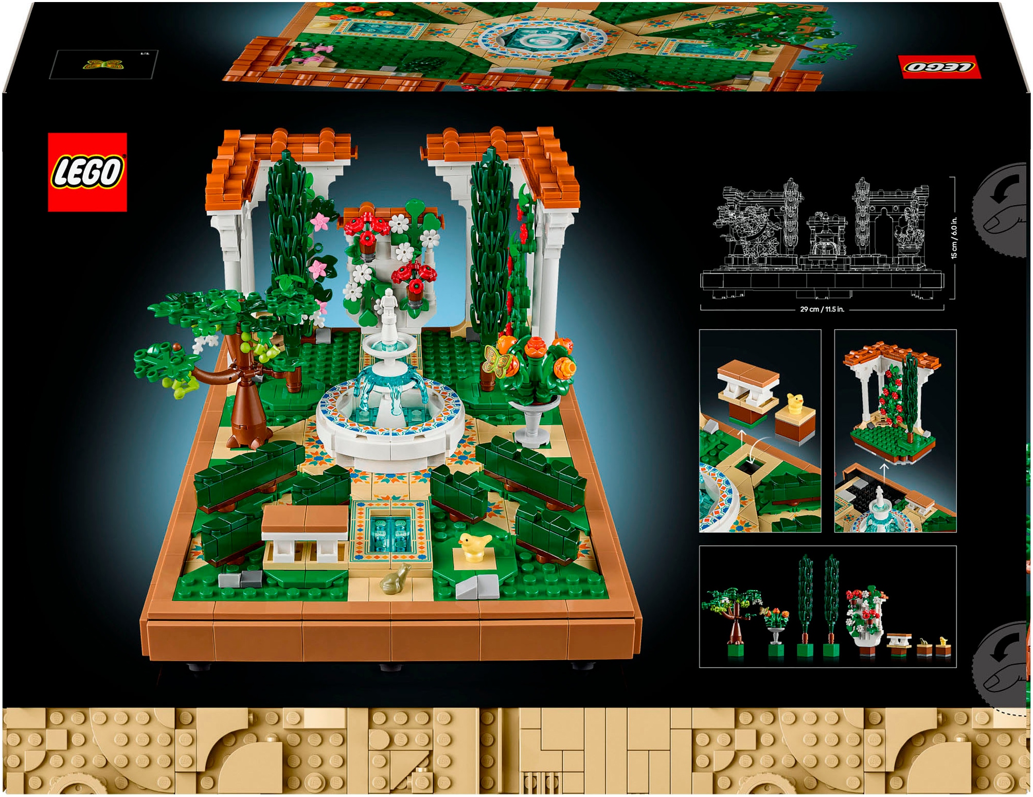LEGO® Konstruktionsspielsteine »Springbrunnengarten (10359), LEGO Icons« Made in Europe