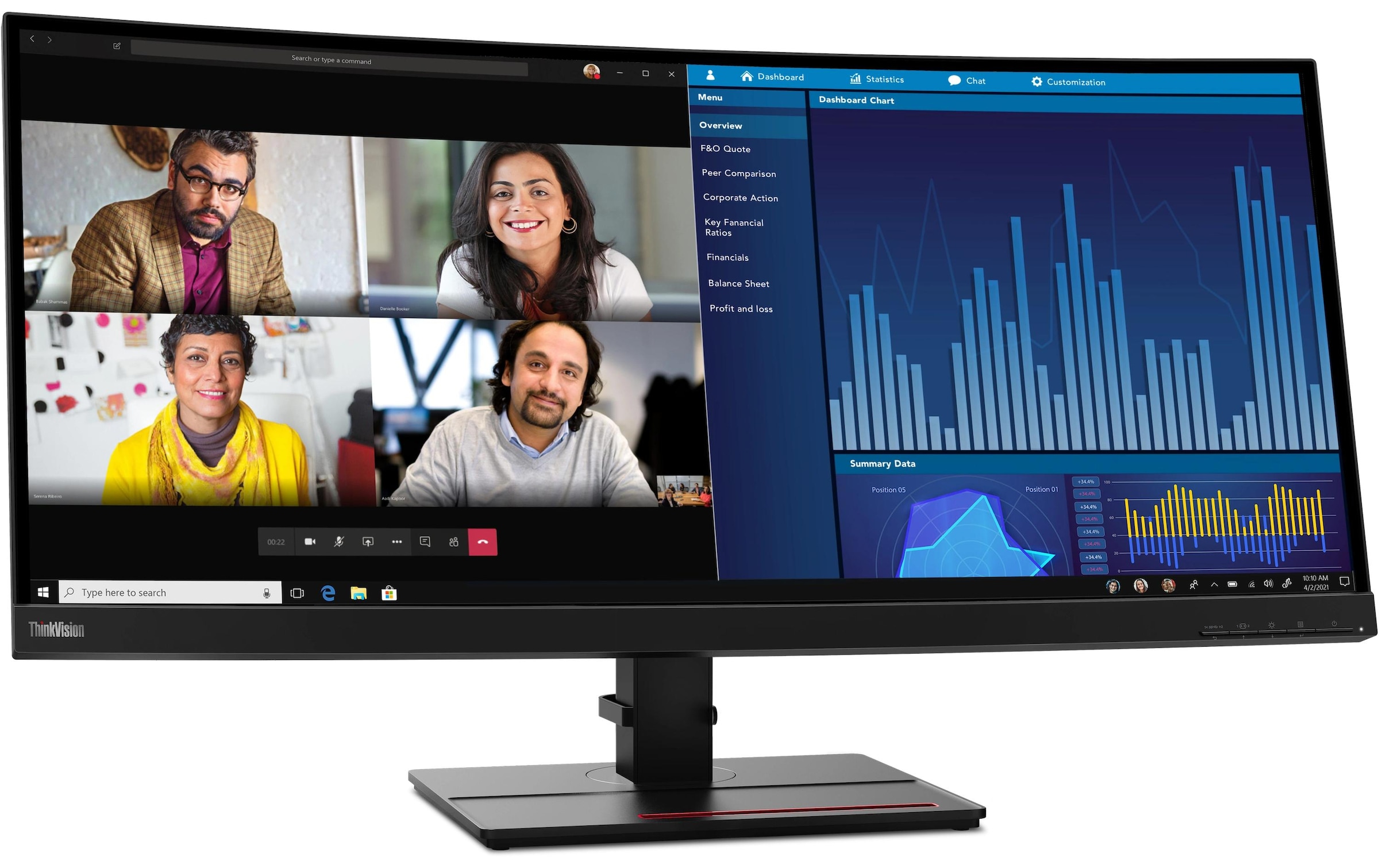 Lenovo LCD-Monitor »ThinkVision P34w-20«, 86,02 cm/34,14 Zoll, 3440 x 1440 px, UWQHD, 60 Hz
