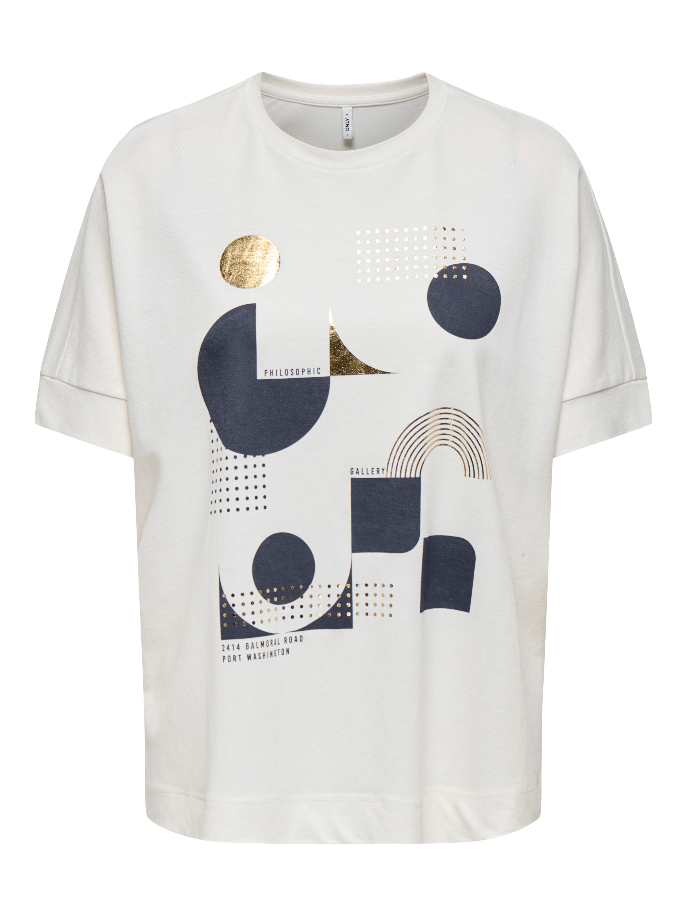 Image of ONLY Kurzarmshirt "ONLJANY S/S O-NECK PRINT TOP BOX JRS" Viskosemischung, regular fit, Rundhals