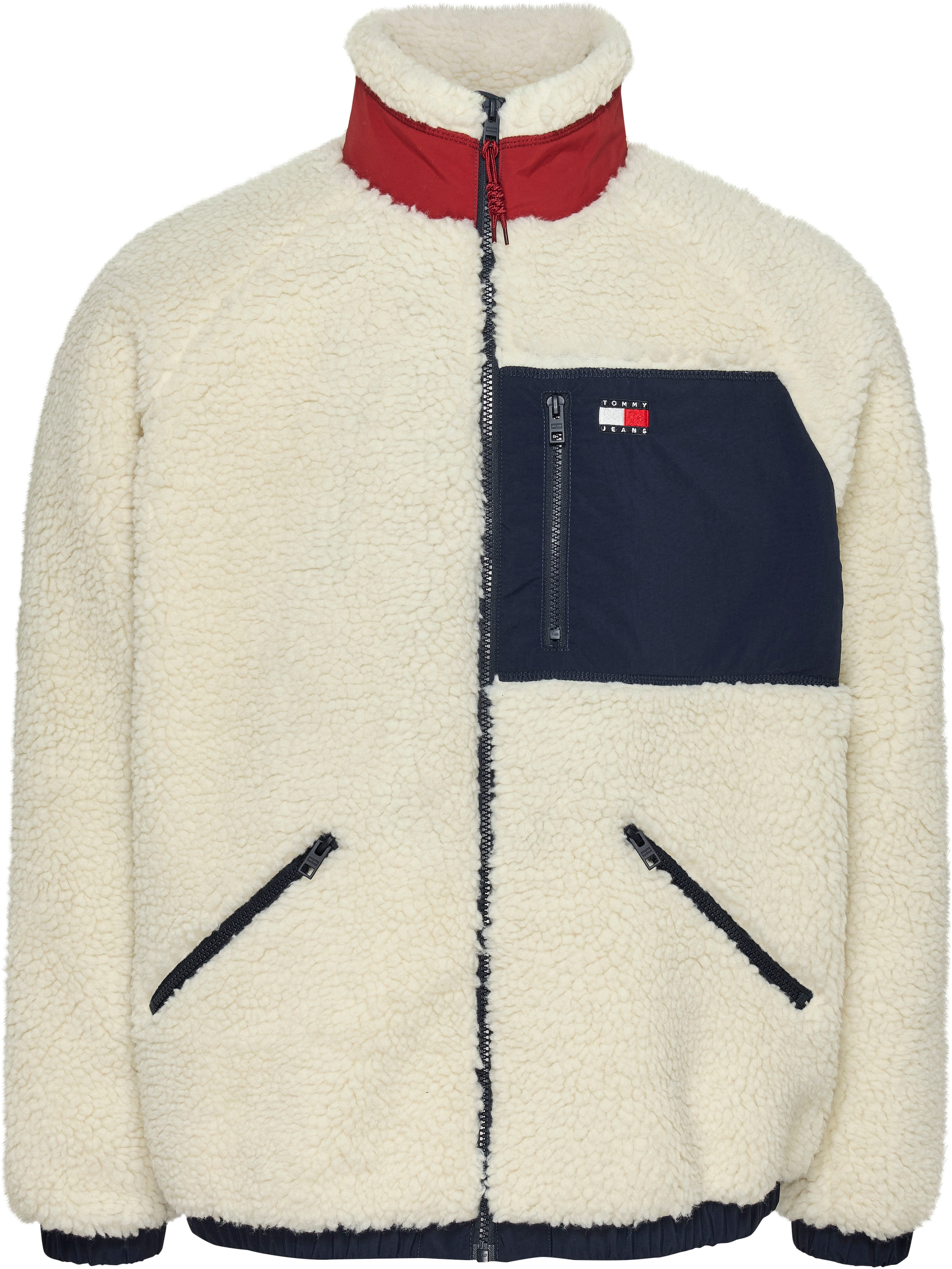 Tommy Jeans Outdoorjacke »TJM OUTDOOR TEDDY JACKET EXT«, mit Logoprägung