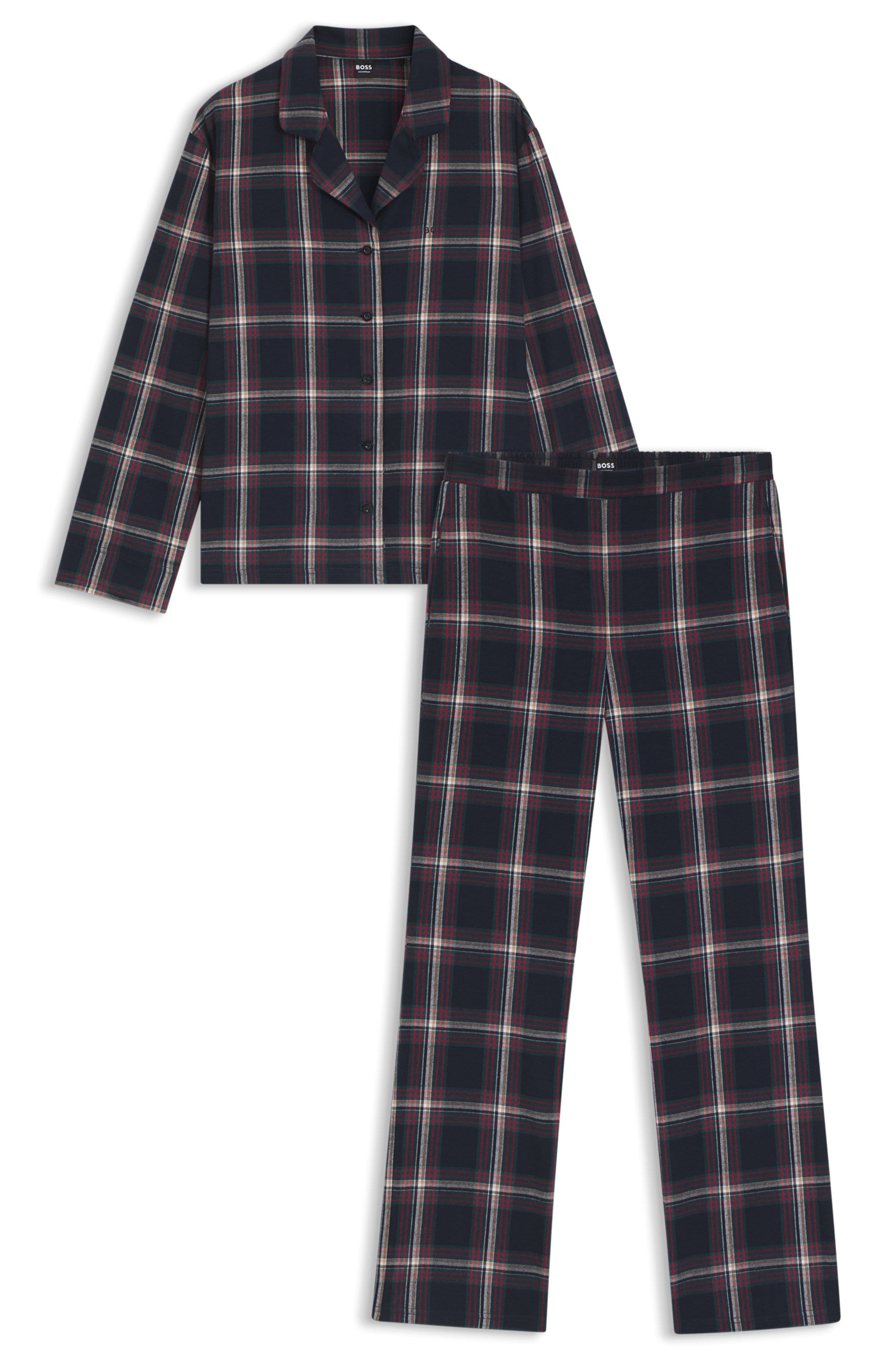 BOSS Pyjama »Holiday Long Set« kariert, normale Passform,