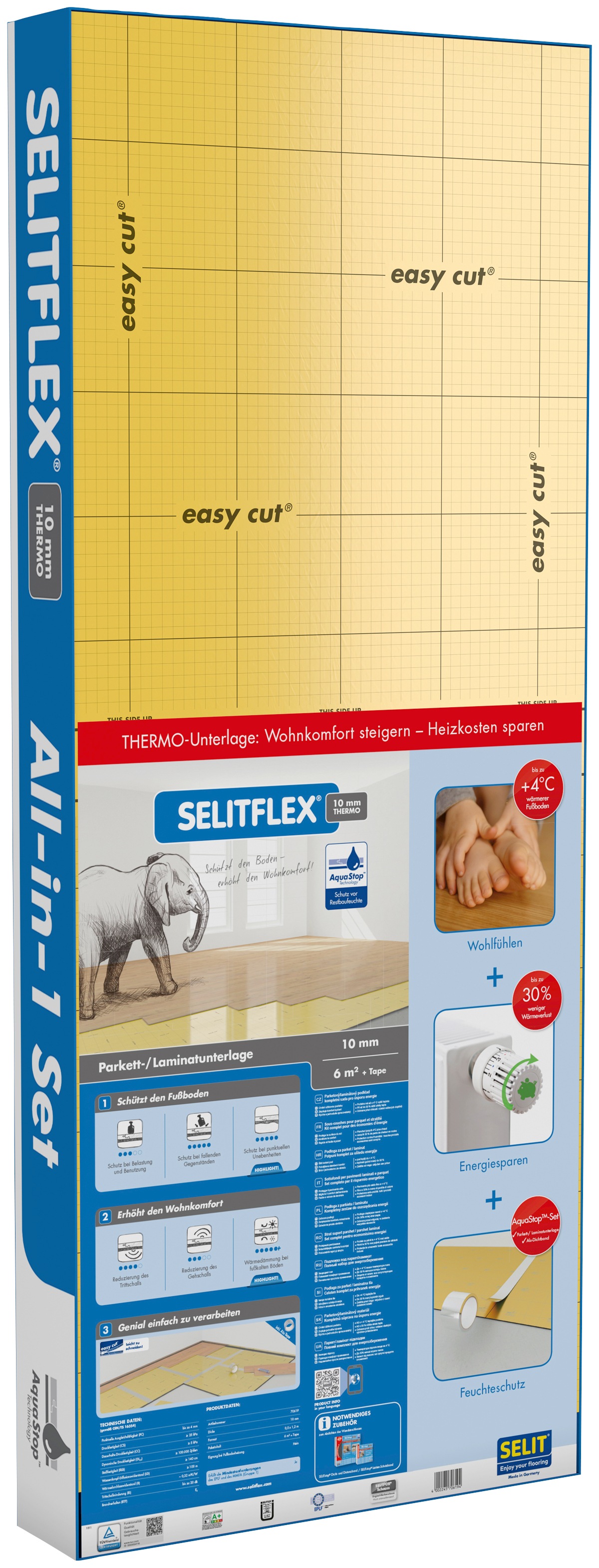 Image of Selit Trittschalldämmplatte »SELITFLEX«, (Set, Dämmplatten inkl. Alu-Dichtband), 10 mm Thermo, 2-in-1 Dämmunterlage, für Parkett-/Laminatböden bei Ackermann Versand Schweiz