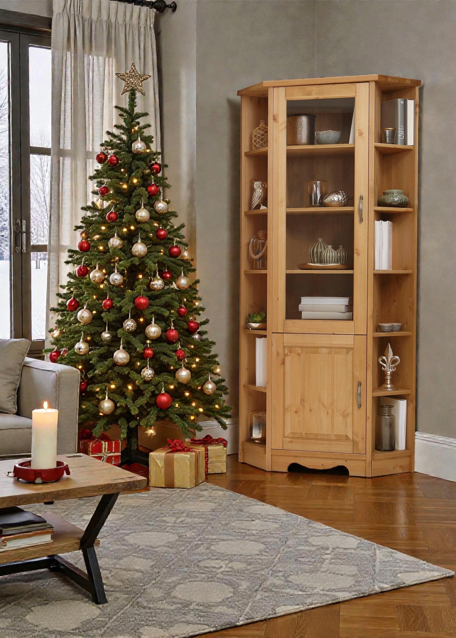 Home affaire Vitrine d'angle »Trinidad« Höhe 188 cm, FSC® zertifiziertes Massivholz