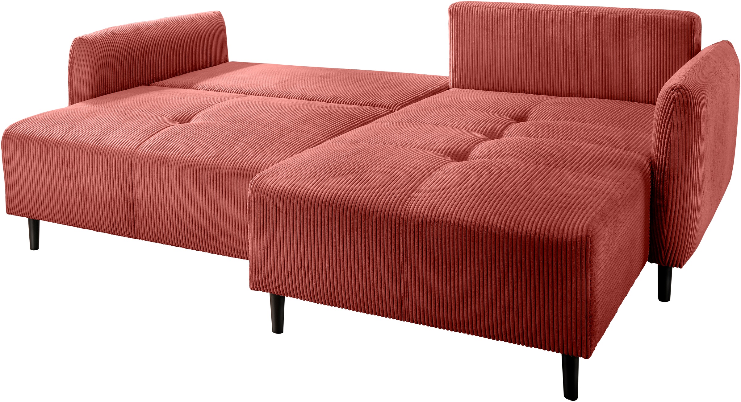 INOSIGN Ecksofa »Mara, L-Form, aktueller Cord Bezug und tolle Farben, schmale Armlehnen«, whlw. mit Bettfunktion,Recamiere links/rechts montierbar, Breite 238cm