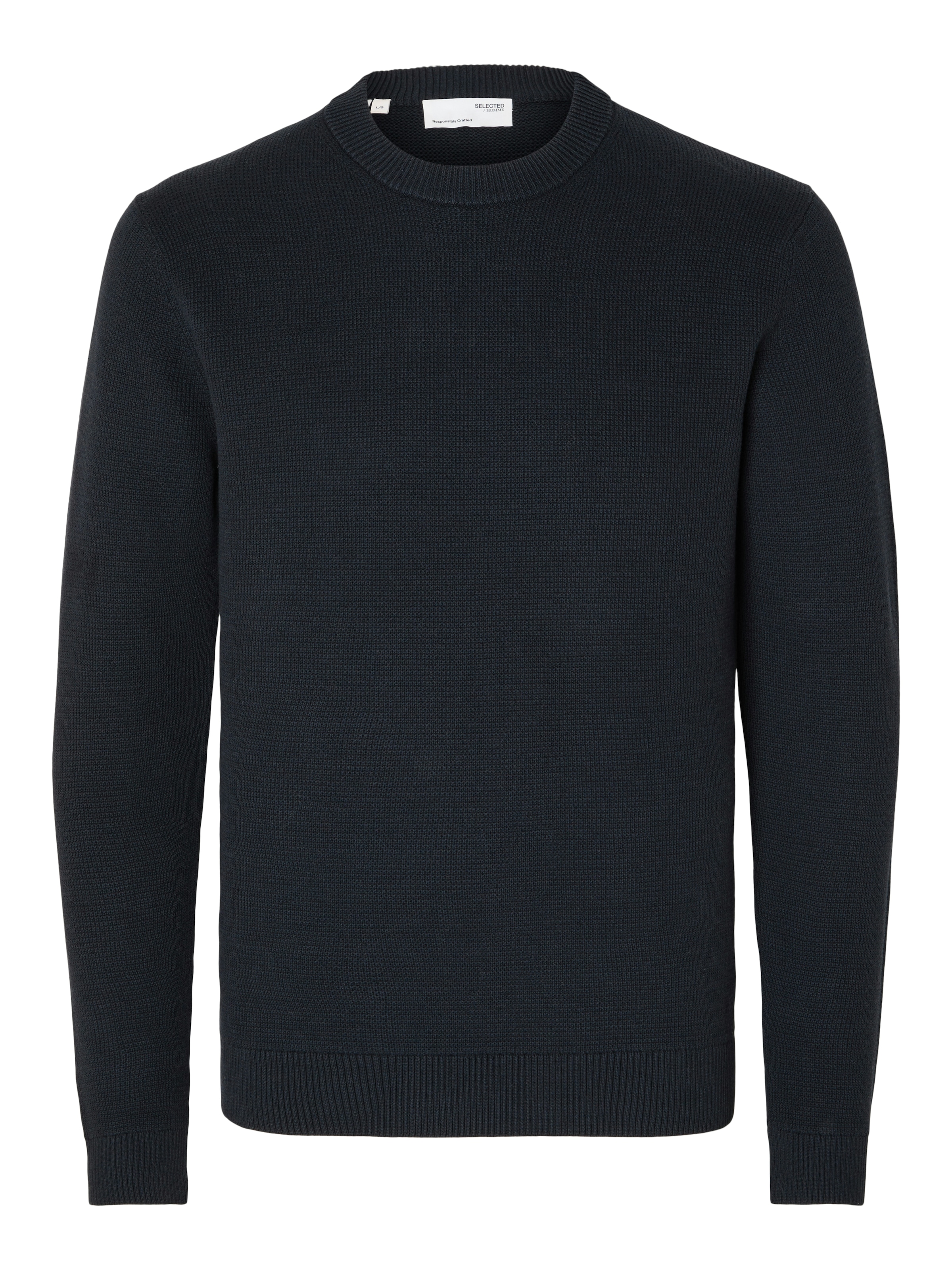 SELECTED Pull à col rond »SLHDANE LS KNIT STRUCTURE CREW NECK NOOS« Baumwolle, regular fit