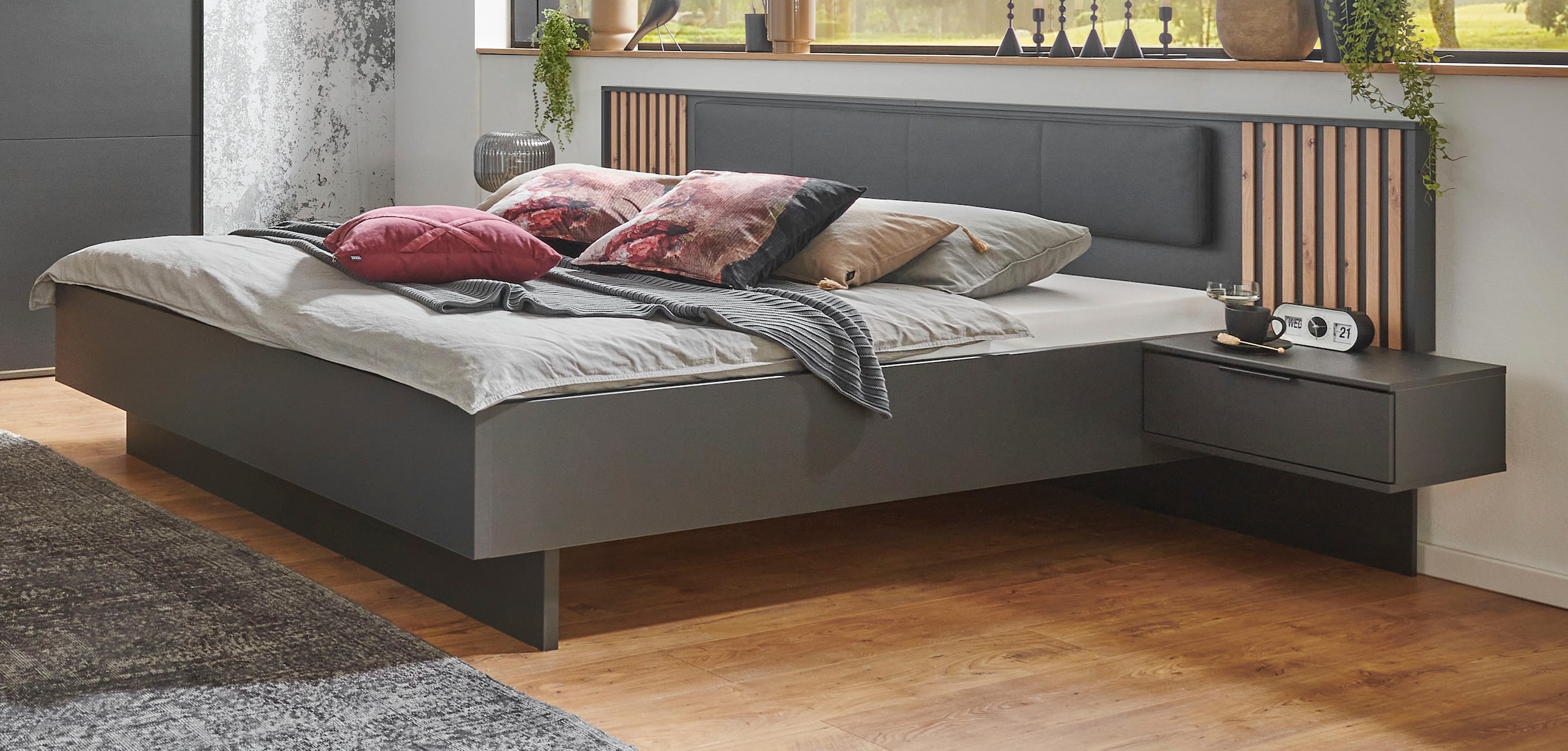 Wimex Bettanlage »Ancona by fresh to go«, (Bett Liegefläche 180x200 und 2 Nachtschränke), mit Polsterkopfteil