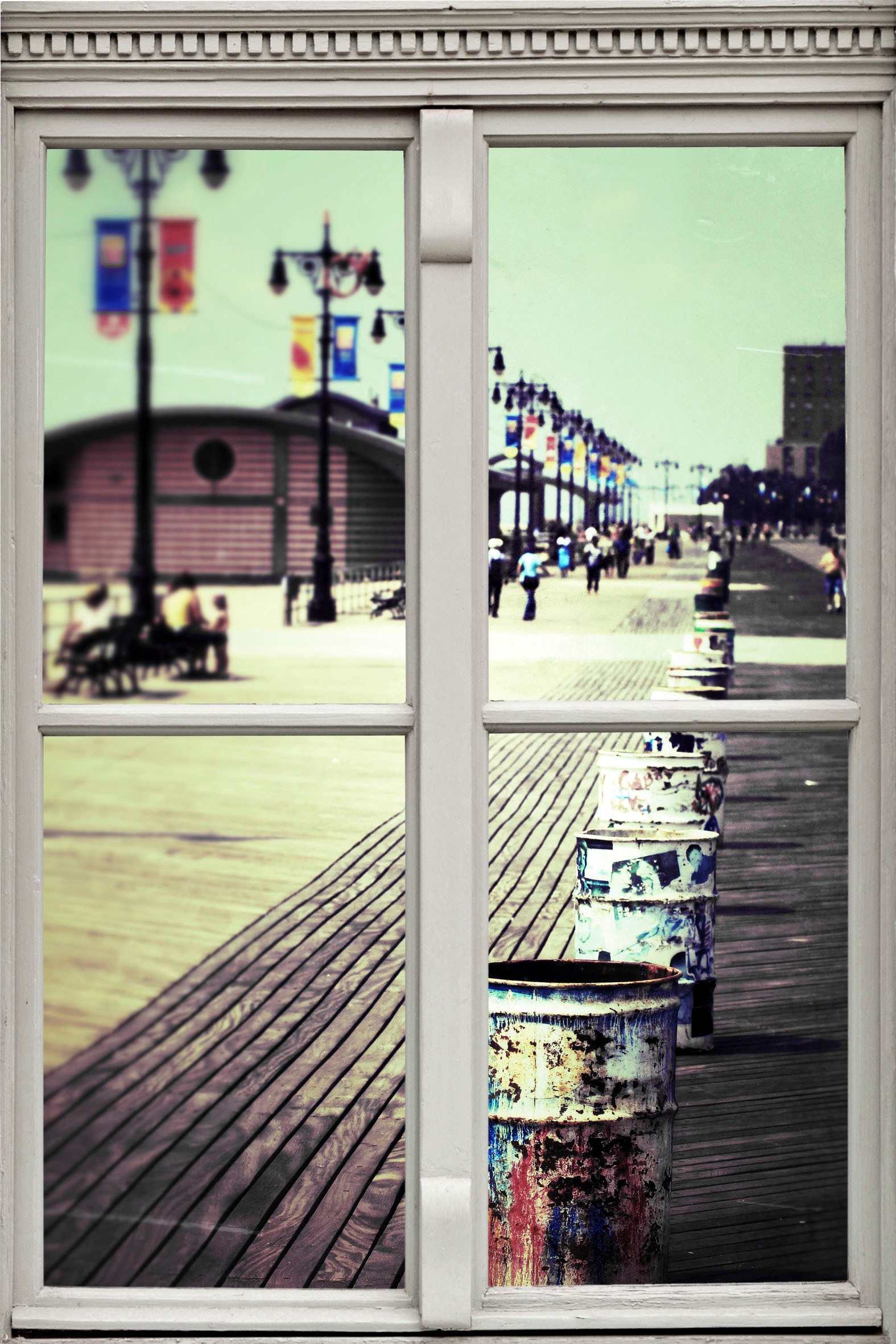 Image of queence Wandsticker "Fussgängerzone" Wandsticker, Wandbild, selbstklebend, 3D, Fenster
