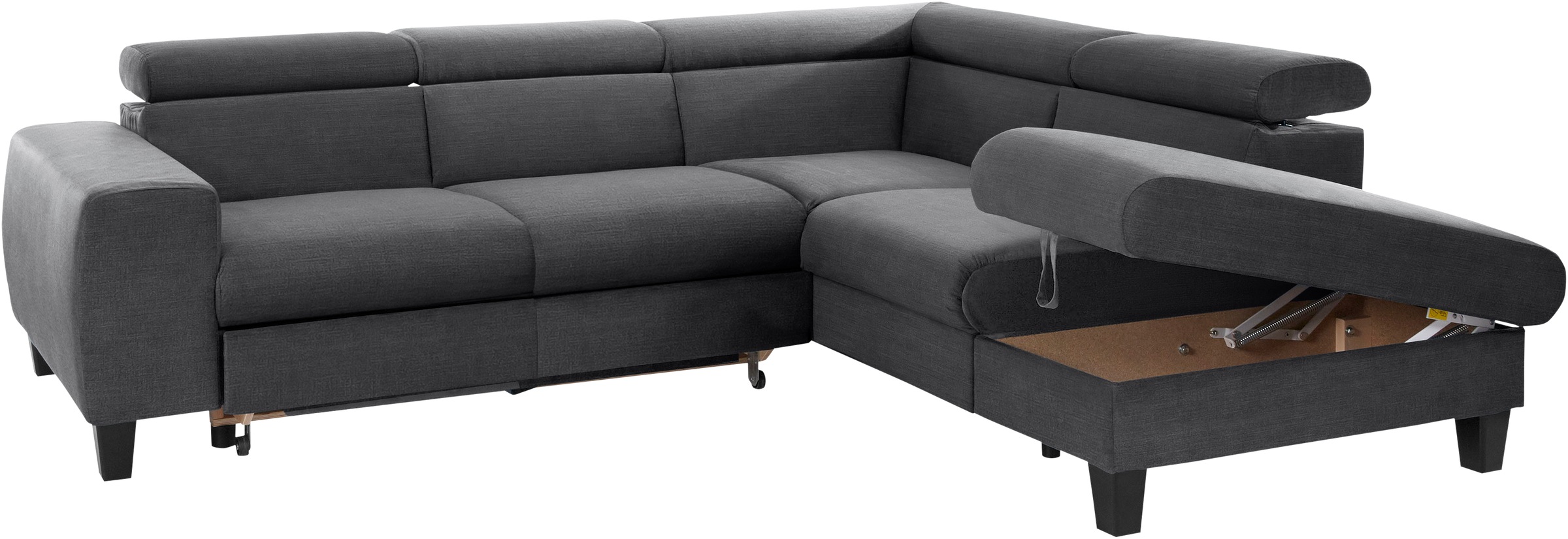 COTTA Ecksofa »Morven L-Form«, Kopfteilverstellung, wahlweise mit Bettfunktion und Bettkasten