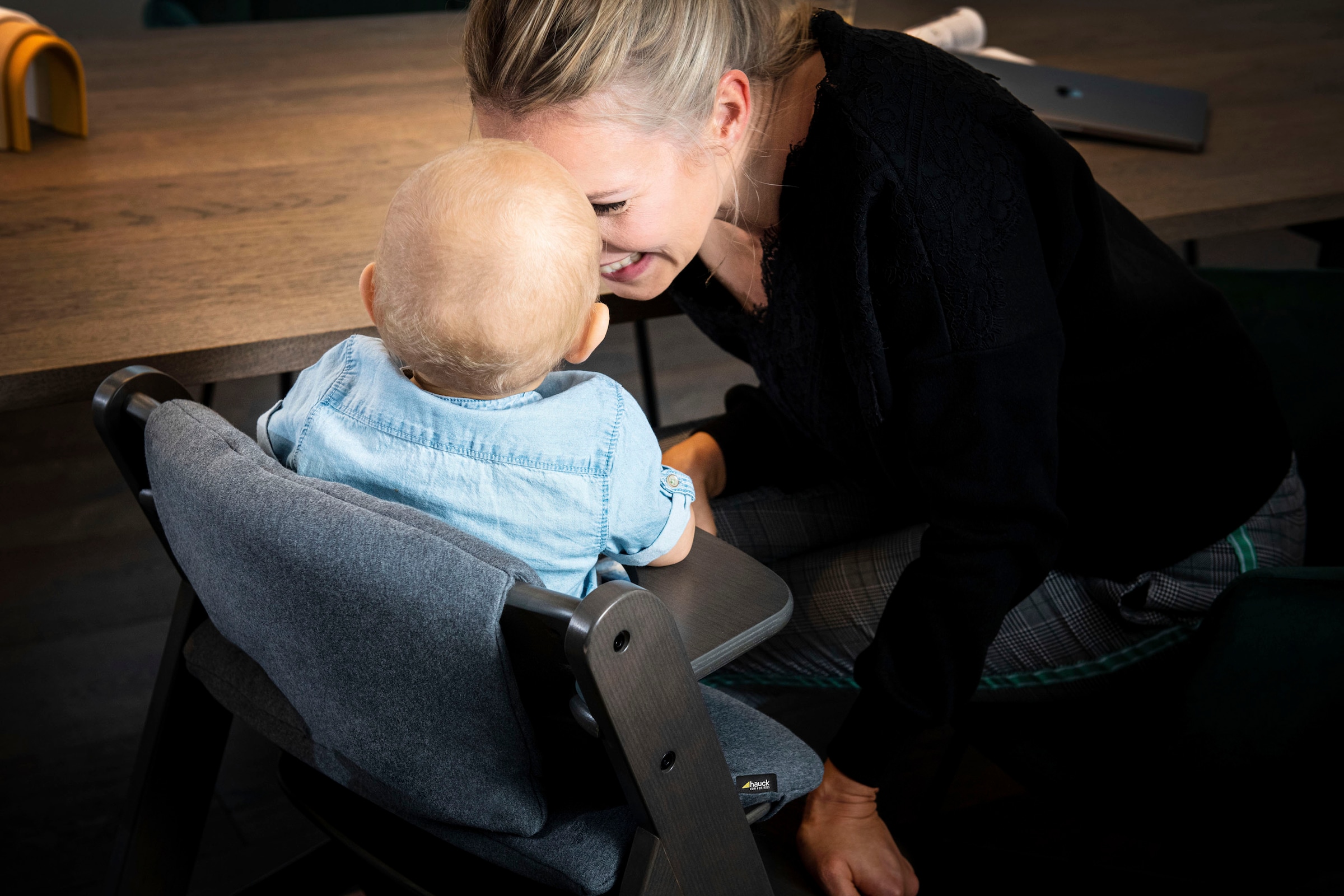 Hauck Housse de siège pour enfant »Select, jersey charcoal« für den ALPHA+ Holzhochstuhl und weitere Modelle