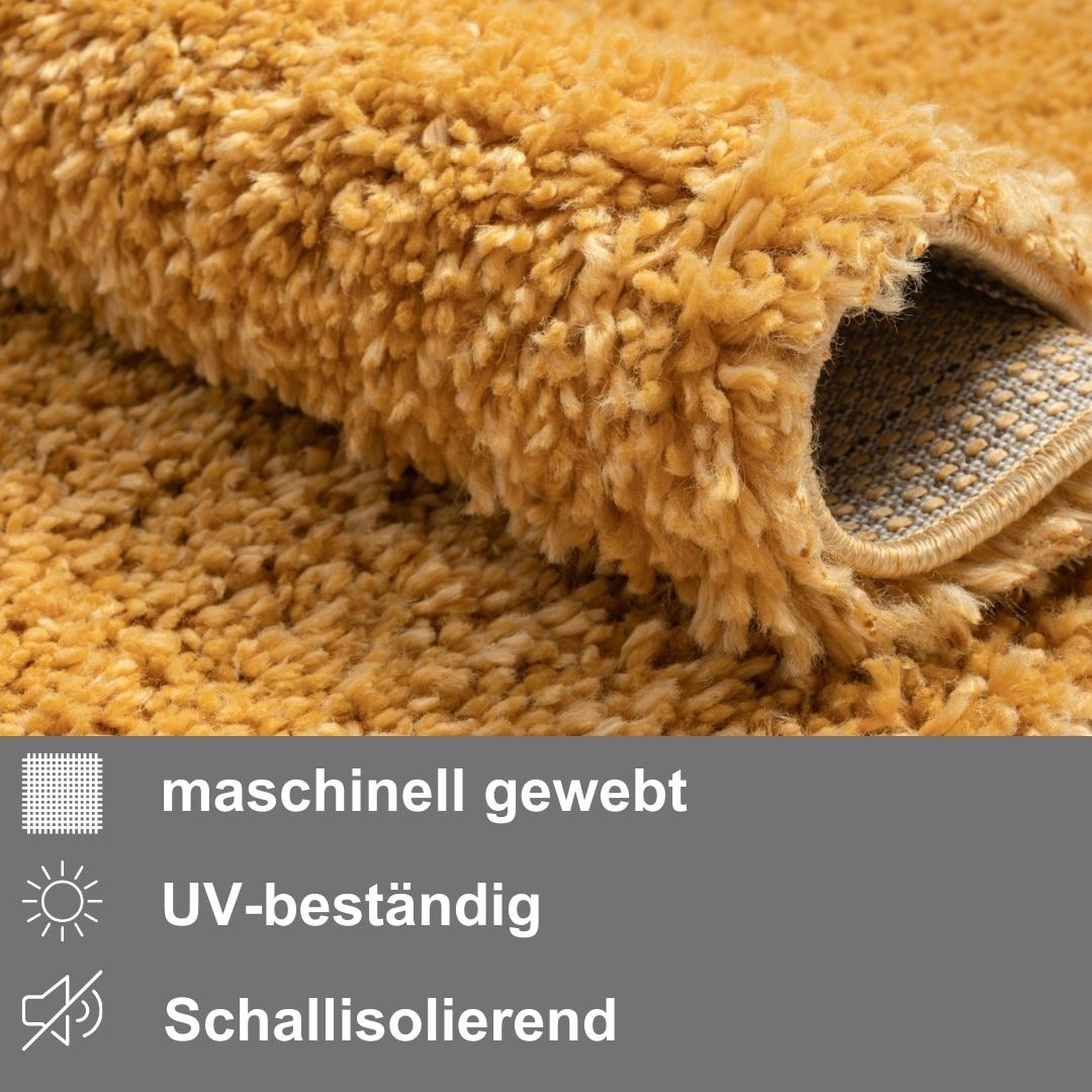 Myflair Möbel & Accessoires Hochflor-Teppich »My Shaggy«, rechteckig, 37 mm Höhe, Shaggy, Uni-Farben, leicht glänzend, Microfaser, extra flauschig