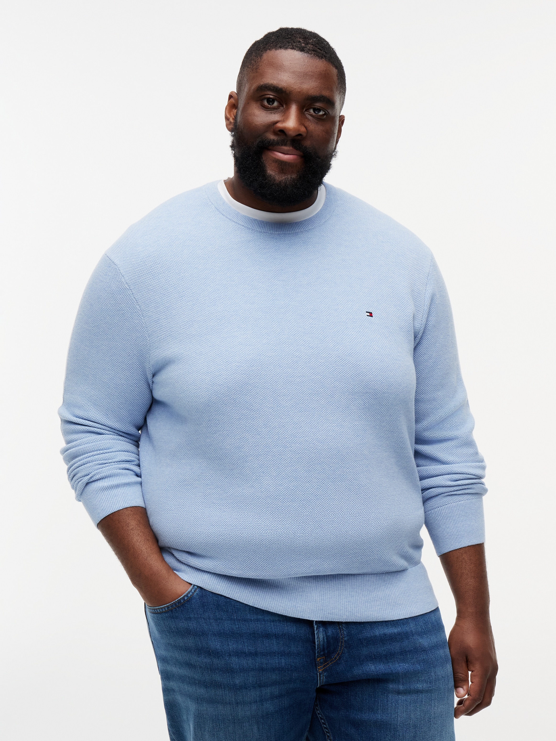 Tommy Hilfiger Big & Tall Pull à col rond »ESSENTIAL STRUCTURE CREW NECK« Grosse Grössen, regular fit