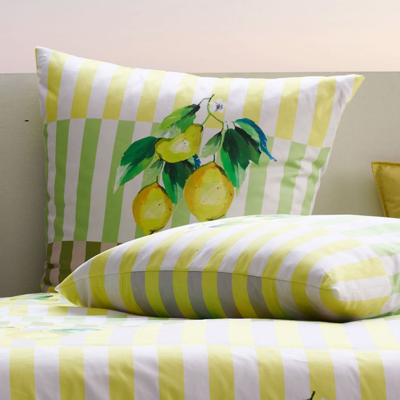 APELT Linge de lit »Fresh« citrons sur rayures