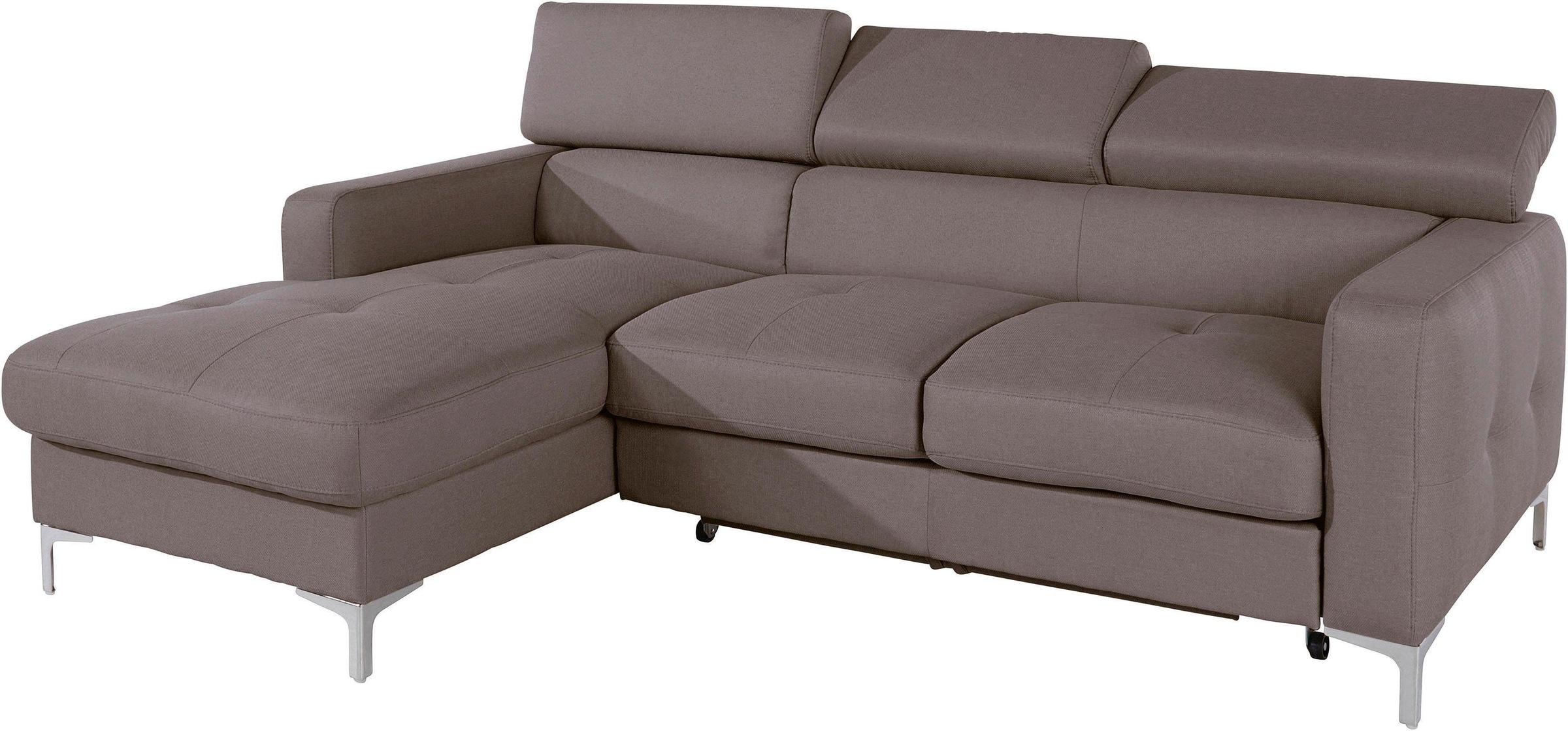 COTTA Polstergarnitur »Sammy L-Form«, (Set), Set bestehend aus: Ecksofa mit Kopfteilverstellung & Hocker
