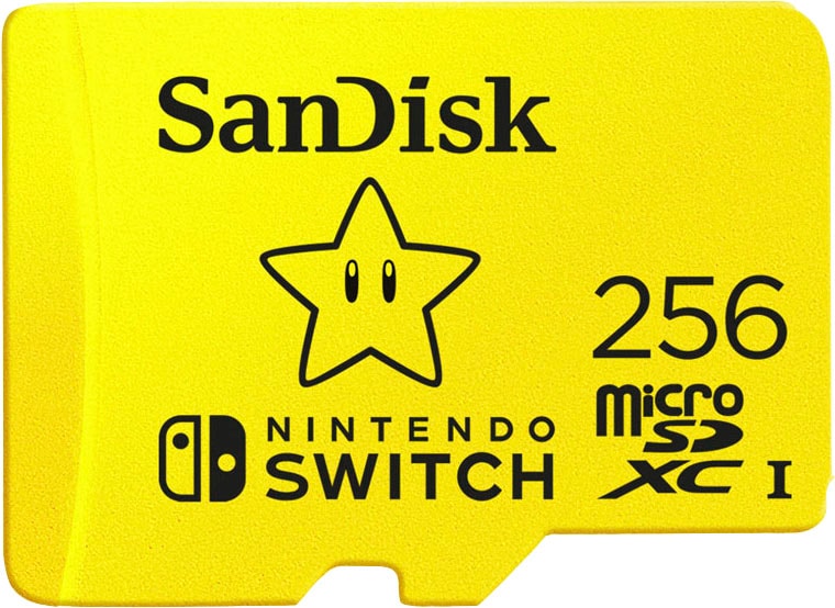 Sandisk Speicherkarte »microSDXC für Nintendo Switch 256GB«, (100 MB/s Lesegeschwindigkeit), A1/ V30/ U3/ C10/ R100/ W90