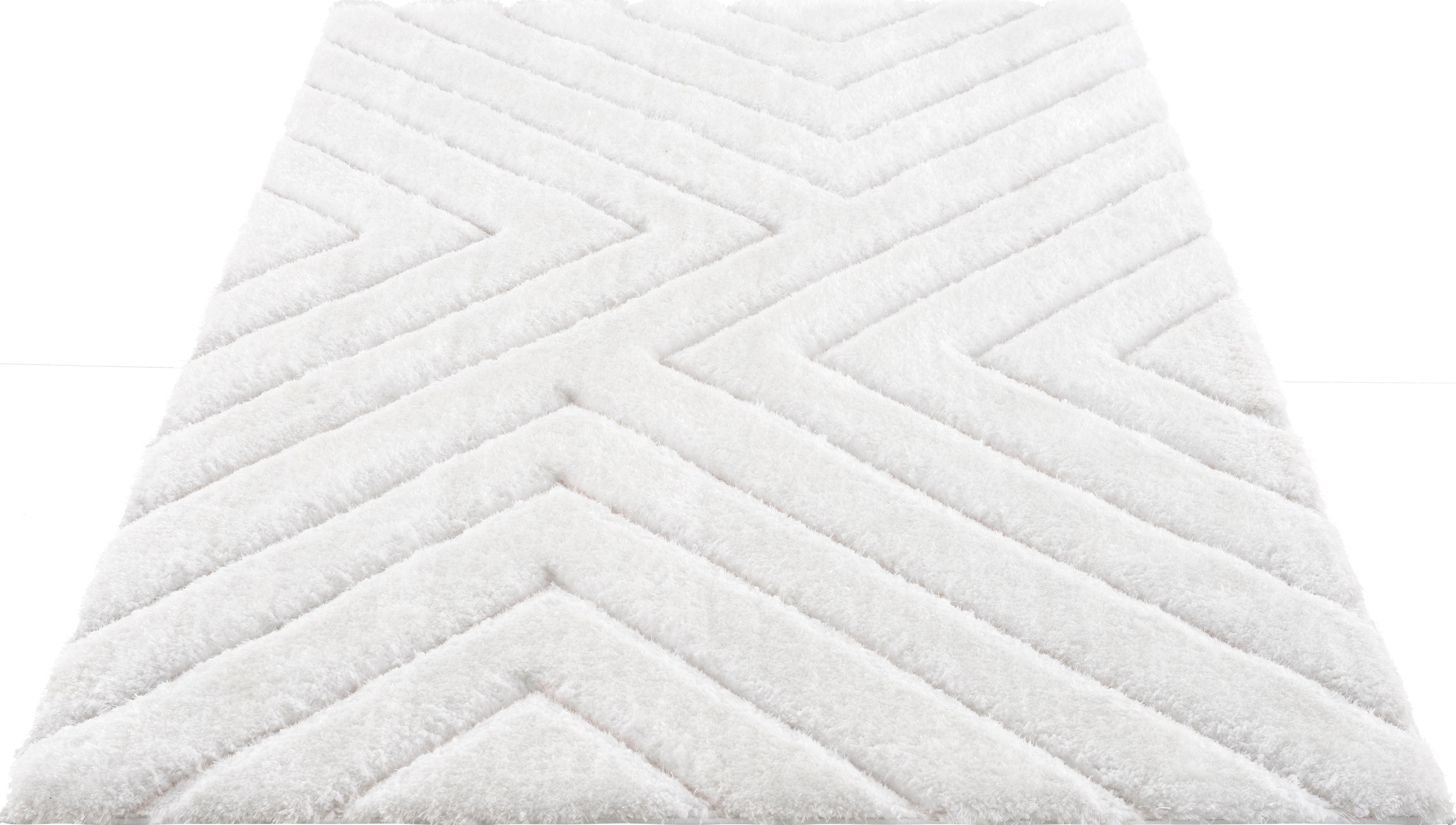 my home Hochflor-Teppich »Fiori«, rechteckig, 43 mm Höhe, mit handgearbeitetem Konturenschnitt, Hochflor, Hoch-Tief-Effekt