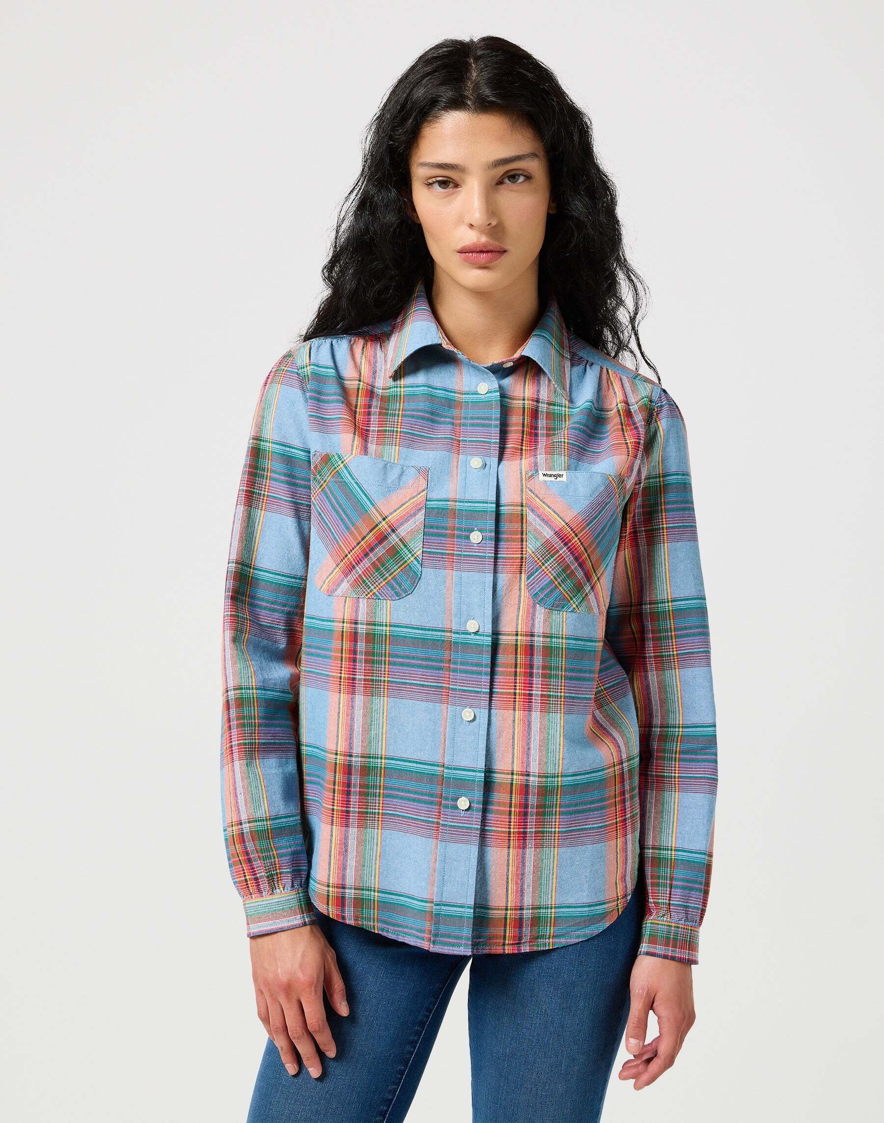 Kurzarmbluse »Wrangler Langarmhemd Femme Western Shirt«