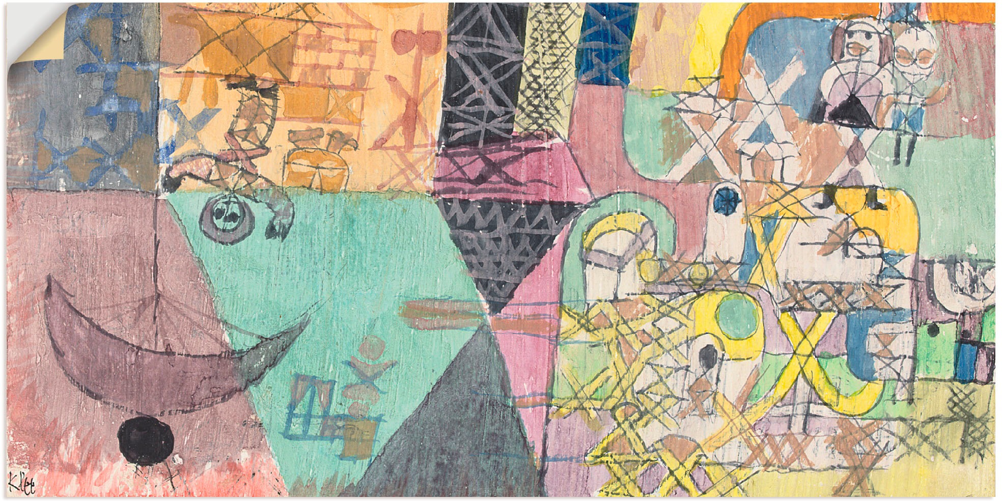 Image of Artland Wandbild »Asiatische Gaukler. 1919«, Gegenstandslos, (1 St.), in vielen Grössen & Produktarten -Leinwandbild, Poster, Wandaufkleber / Wandtattoo auch für Badezimmer geeignet bei Ackermann Versand Schweiz