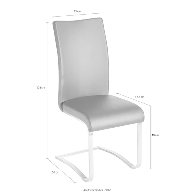 MCA furniture Freischwinger »Arco«, (Set), 6 St., Kunstleder, 2er-, 4er-,  6er-Set, Stuhl belastbar bis 130 Kg günstig kaufen