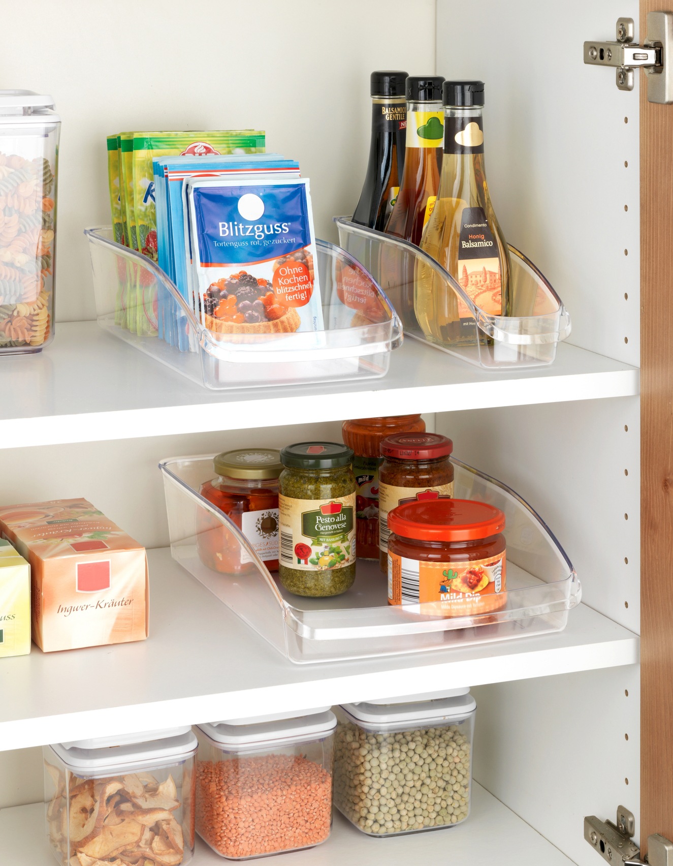 WENKO Aufbewahrungssystem »Kühlschrank-Organizer«, (Set, 3 tlg.), zum Sortieren von Lebensmittelvorräten, Obst und Gemüse, 3 Grössen