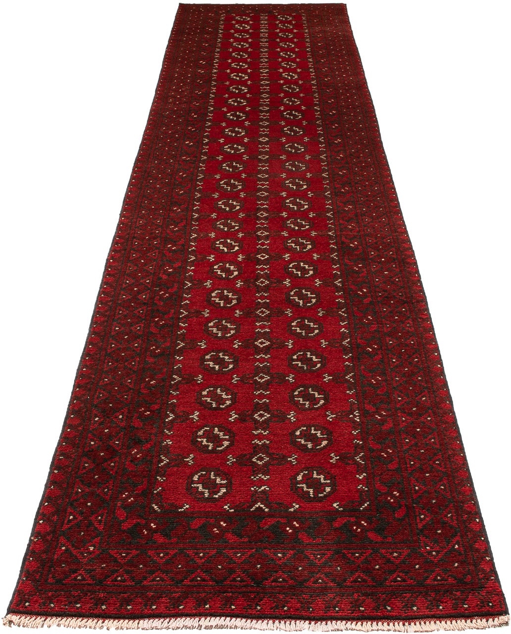Image of morgenland Orientteppich »Afghan - Filpa - 385 x 78 cm - dunkelrot«, rechteckig, 10 mm Höhe, Wohnzimmer, Handgeknüpft, Einzelstück mit Zertifikat bei Ackermann Versand Schweiz