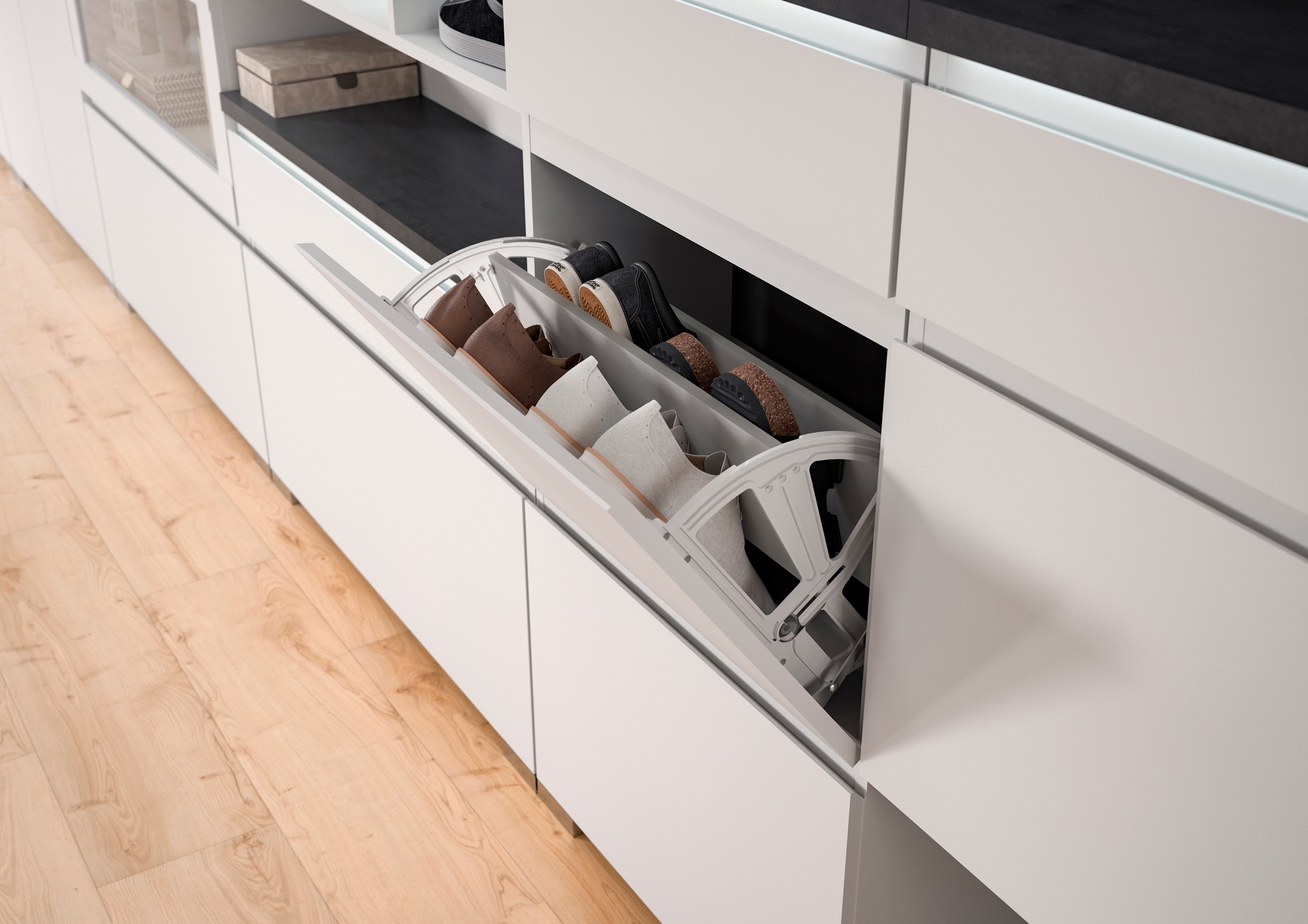 INOSIGN Schuhschrank »Skoskap, Tiefe 40 cm, 3 Türen, 10 Fächer, 8 Einlegeböden«, Platz für ca. 17 Schuhpaare, Kommode, Schuhkommode, Schuhregal