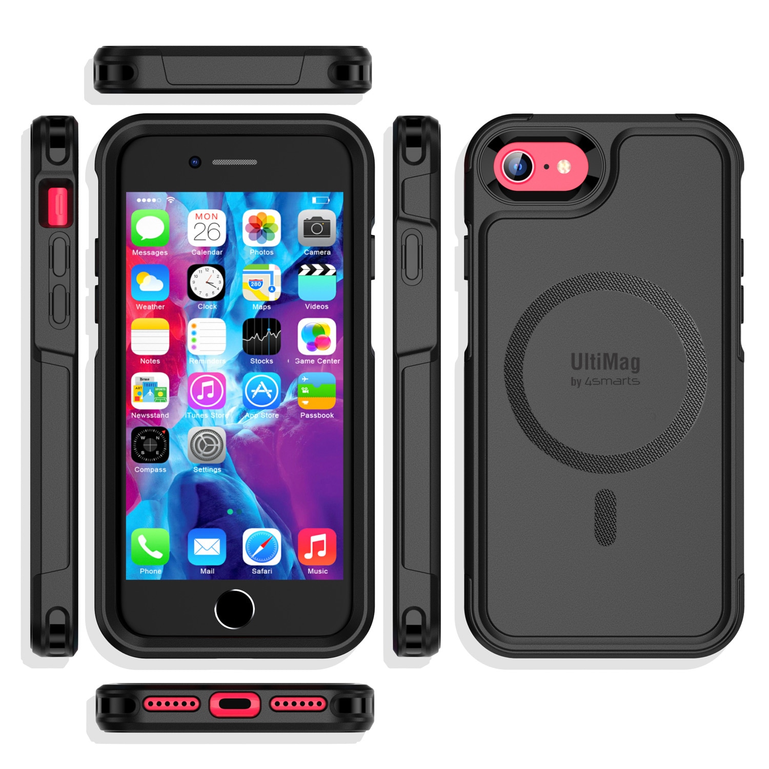 4smarts Handyhülle »Defend Case UltiMag für Apple iPhone 7/8/SE 20/SE 22«, Apple iPhone 7/8/SE 2020/SE 2022, Backcover, Schutzhülle, Handyschutzhülle, Case, Schutzcase, stossfest