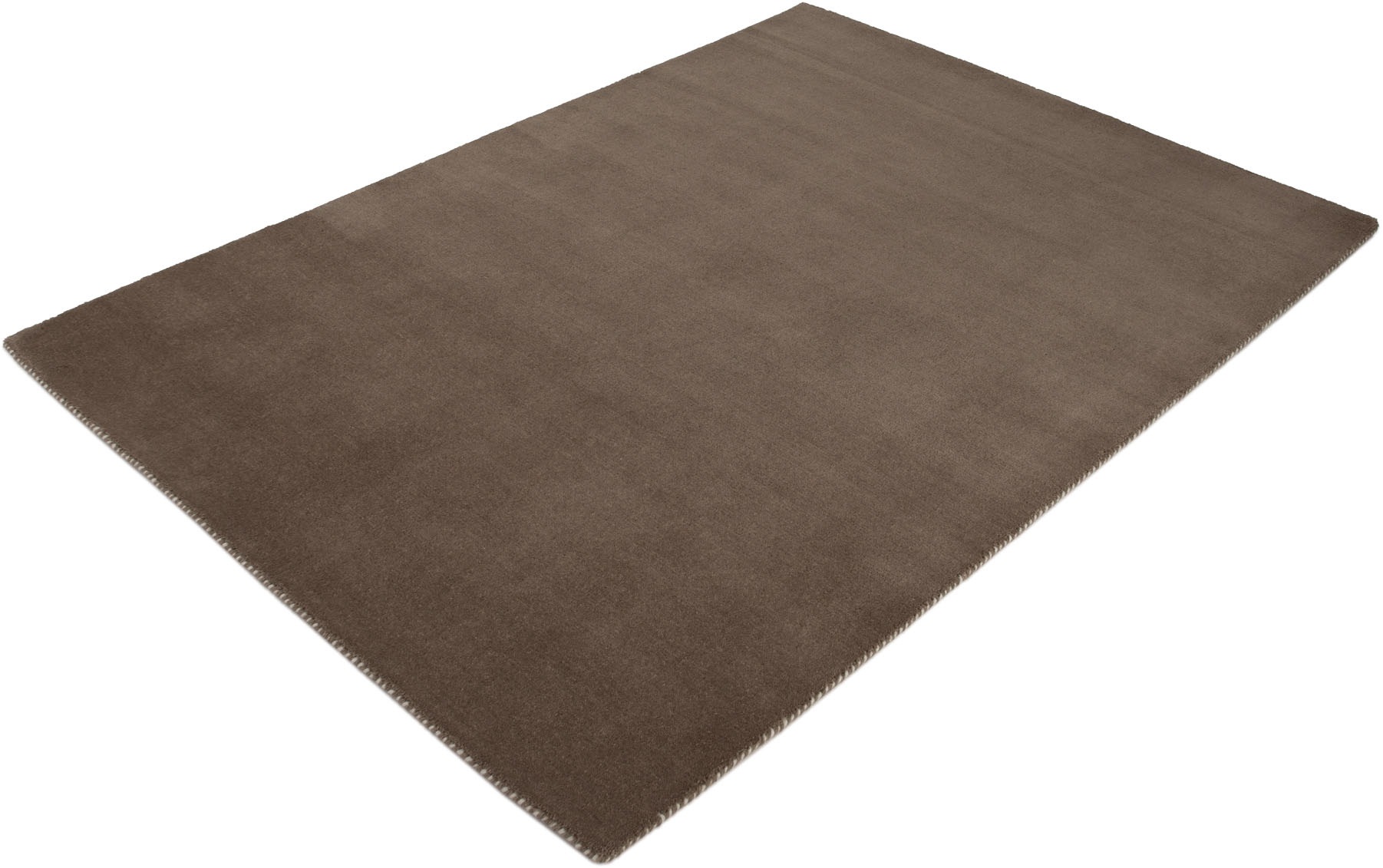 carpetfine Tapis en laine »Gabbeh Lola Uni« Rectangulaire 14 mm Höhe mit natürlichem Pflanzenmaterial von Hand gewebt, auch in Rund