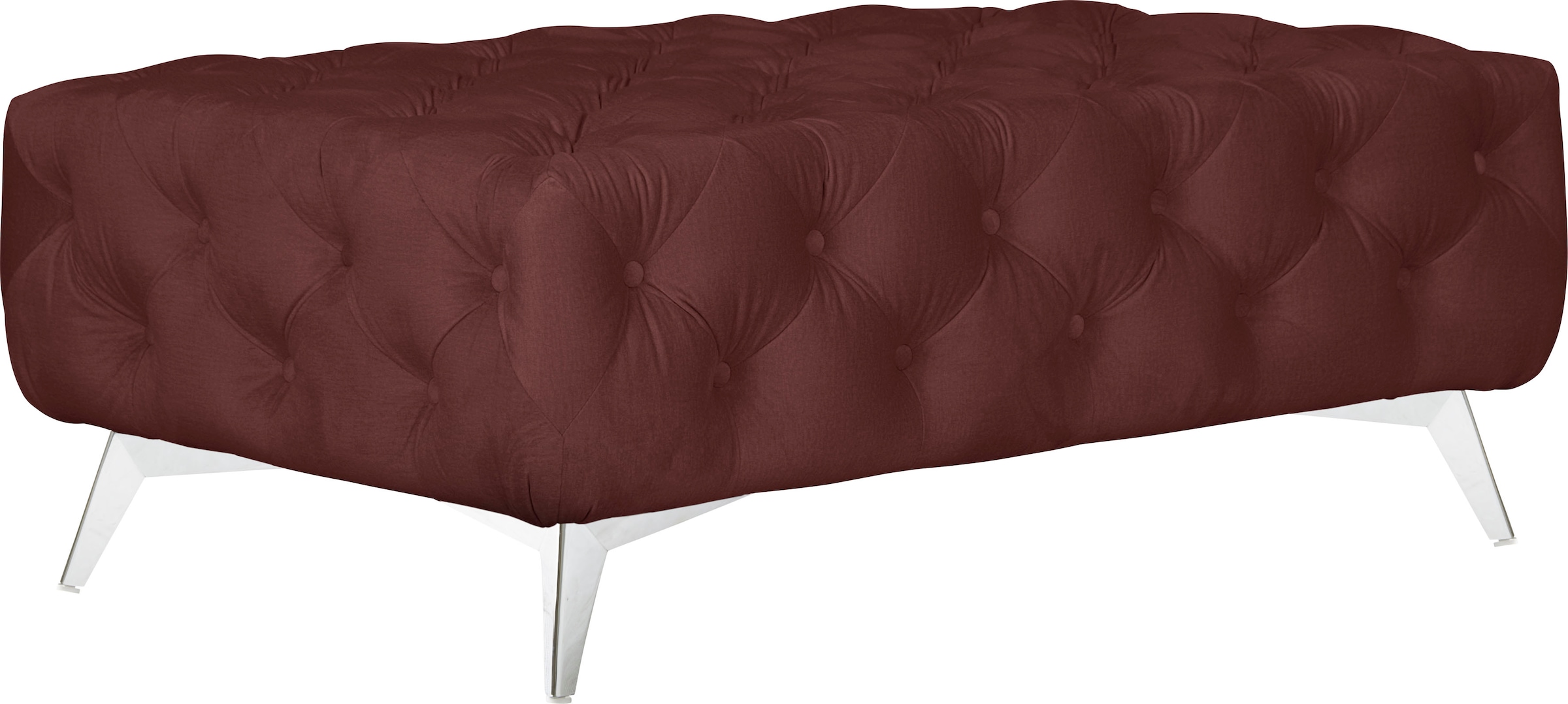 Leonique Polsterhocker »Amaury«, Chesterfield-Optik, Breite 120cm, Fussfarbe wählbar