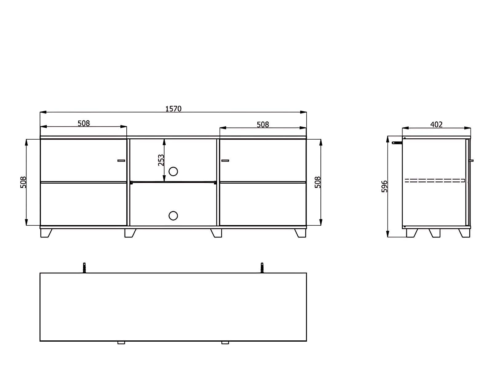 INOSIGN TV-Board »Burgundy Lowboard, TV-Schrank, TV-Ständer, Hochglanzfonten« Hochglanzfronten und eine Innenausstattung in Flagstaff Eiche