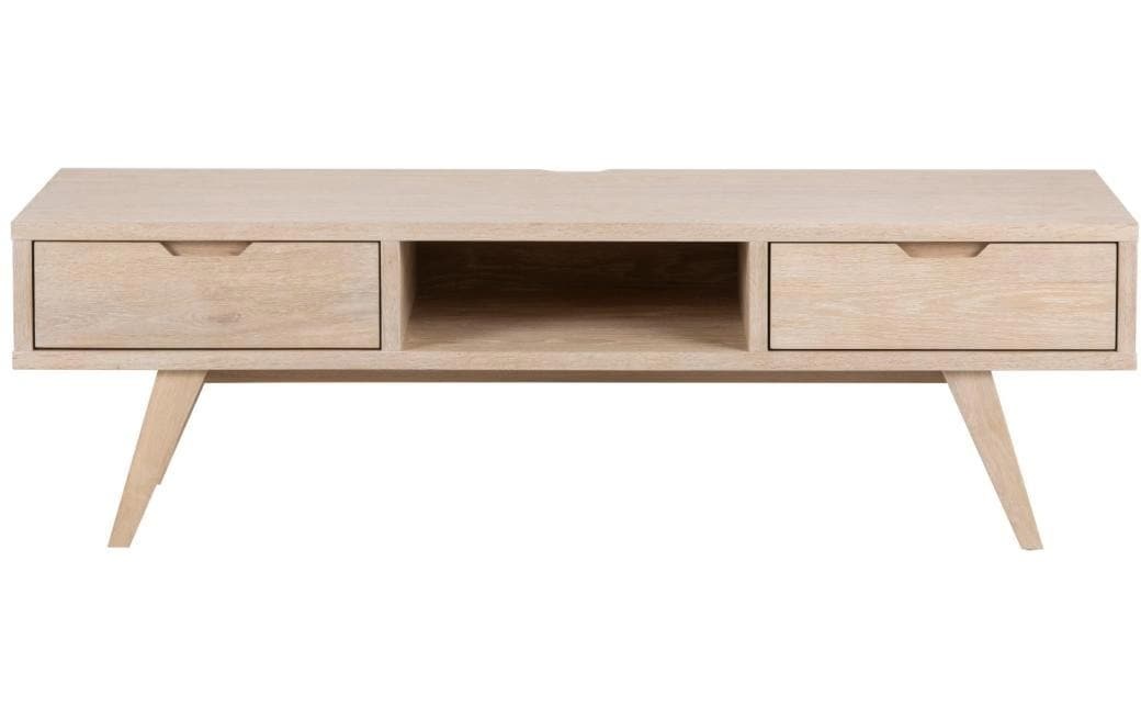 A-Line TV Unit with 2 Drawers in White Oak, none