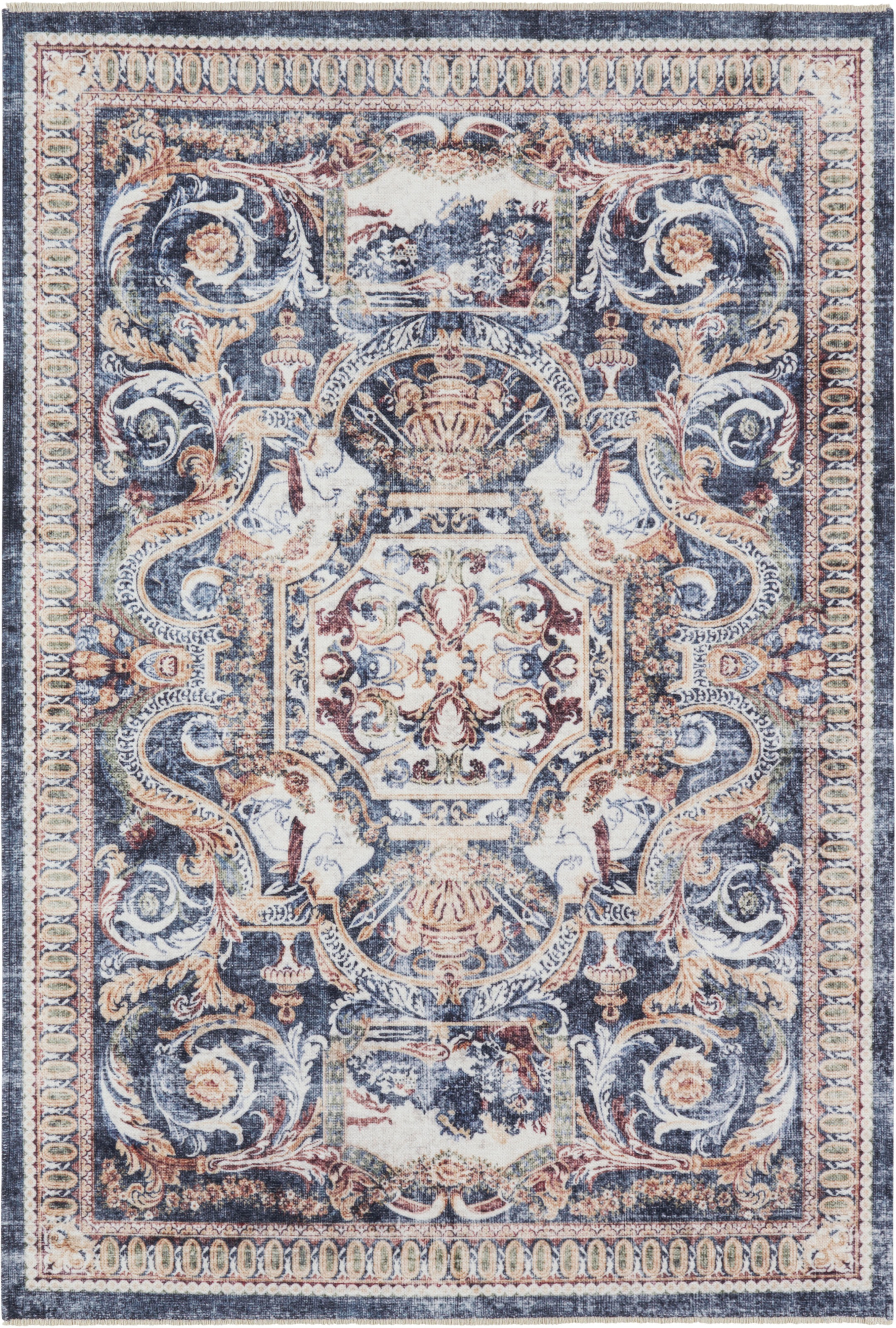 Image of NOURISTAN Teppich »Baroque Imperior«, rechteckig, 7 mm Höhe, Orient Optik, Used Look, Wohnzimmer, Schlafzimmer, Arbeitszimmer, Robust, Pflegeleicht, Gekettelt bei Ackermann Versand Schweiz