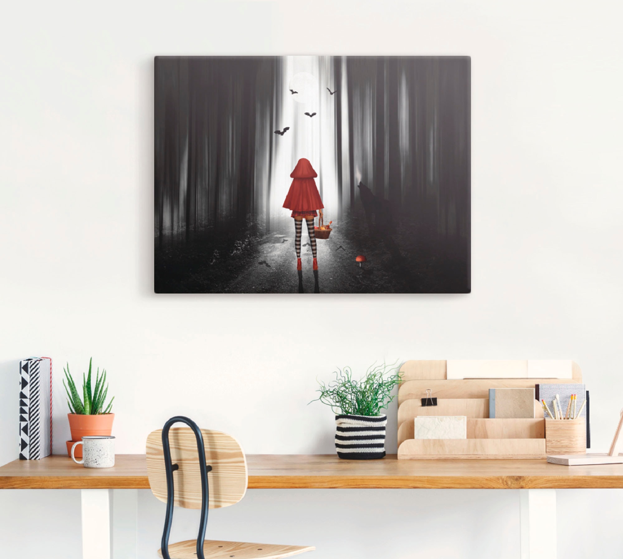 Artland Tableau sur toile »Das Rotkäppchen auf High Heels« Dark Fantasy 1 cuis tlg. tendu sur cadre en bois