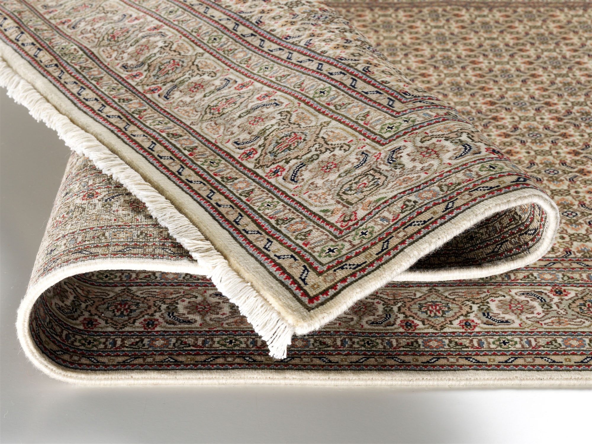 OCI DIE TEPPICHMARKE Orientteppich »Cavari Herati«, rechteckig, 4 mm Höhe, handgeknüpft, mit Fransen, Wohnzimmer, Schlafzimmer