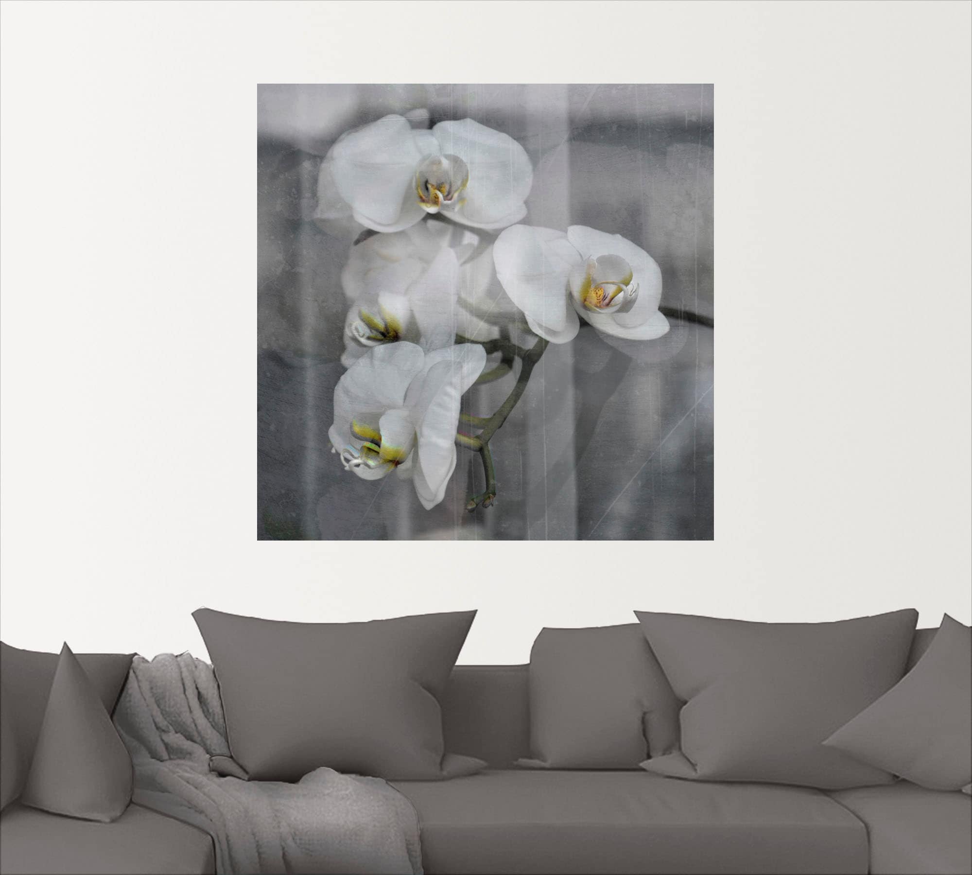 Artland Wandbild »Weisse Orchideen - white Orchid«, Blumen, (1 St.), als Leinwandbild, Wandaufkleber in verschied. Grössen