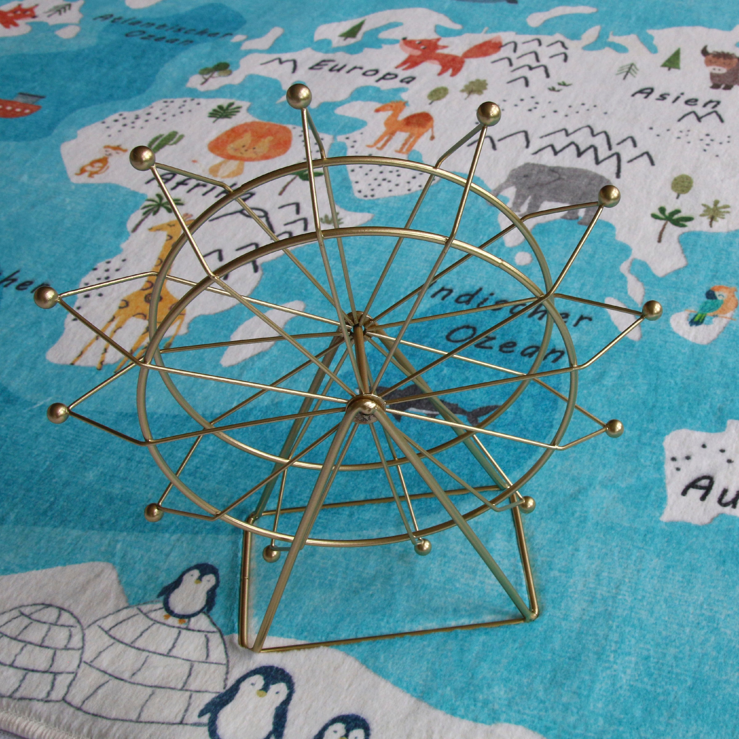 my home Kinderteppich »Weltkarte«, rechteckig, 9 mm Höhe, Tiere, weich, modernes Design, Kinderzimmer, 2 Farbvarianten